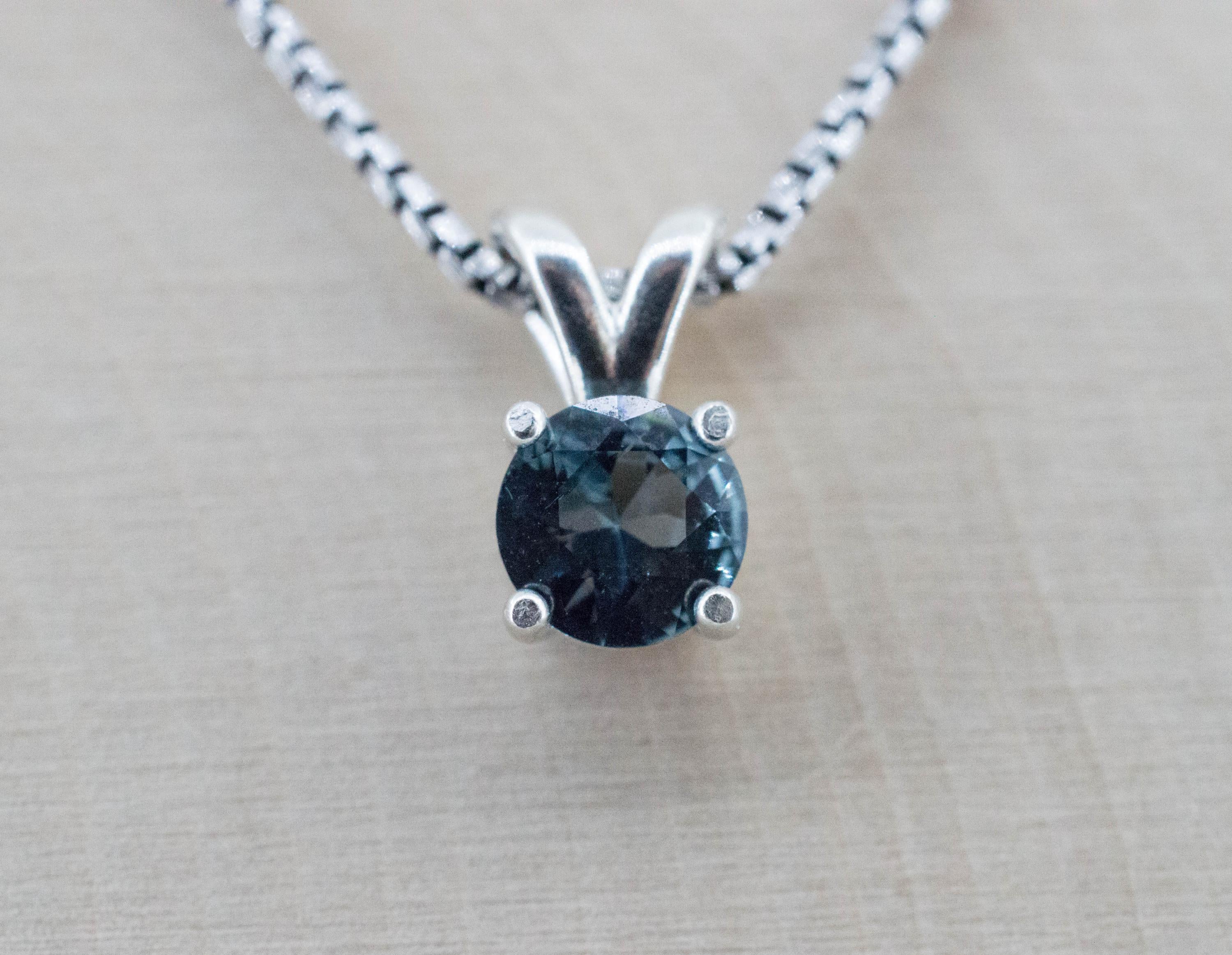Blue Spinel Pendant; Natural Untreated Mozambique Spinel; 0.780cts