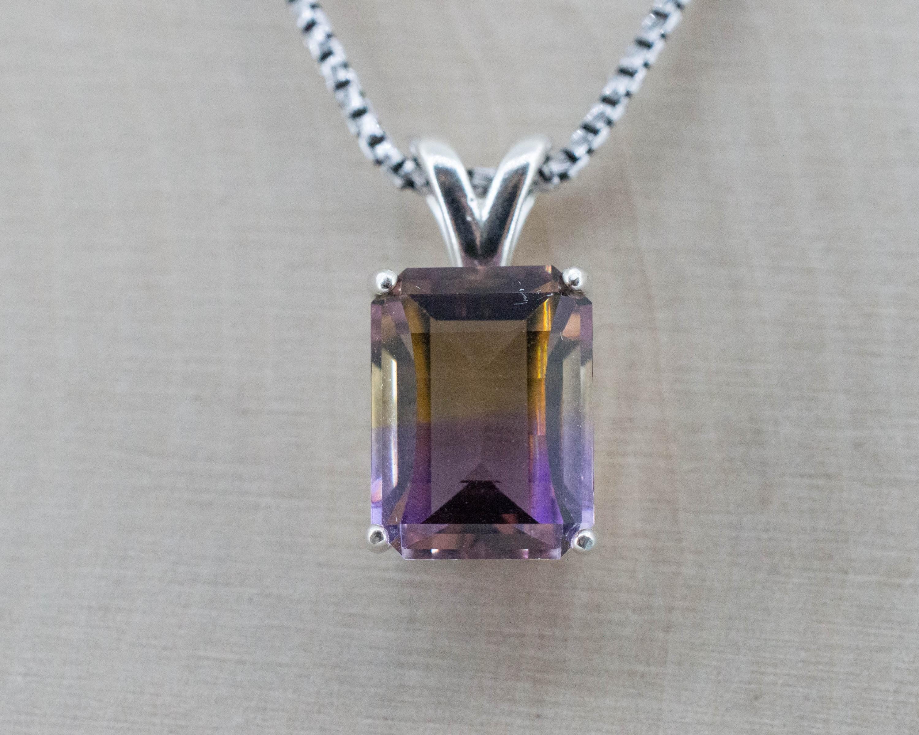 Ametrine Pendant; Natural Untreated Bolivia Ametrine; 4.735cts