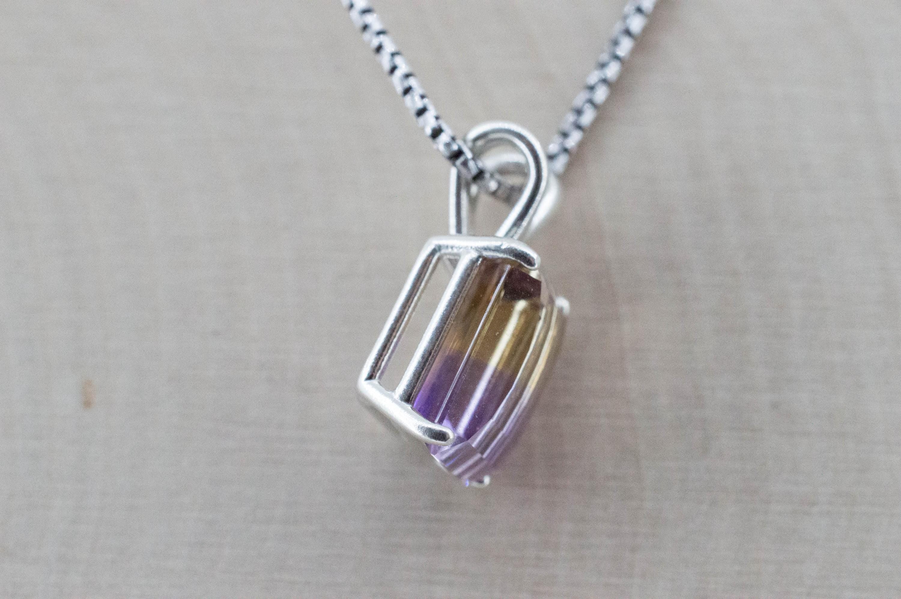 Ametrine Pendant; Natural Untreated Bolivia Ametrine; 4.735cts