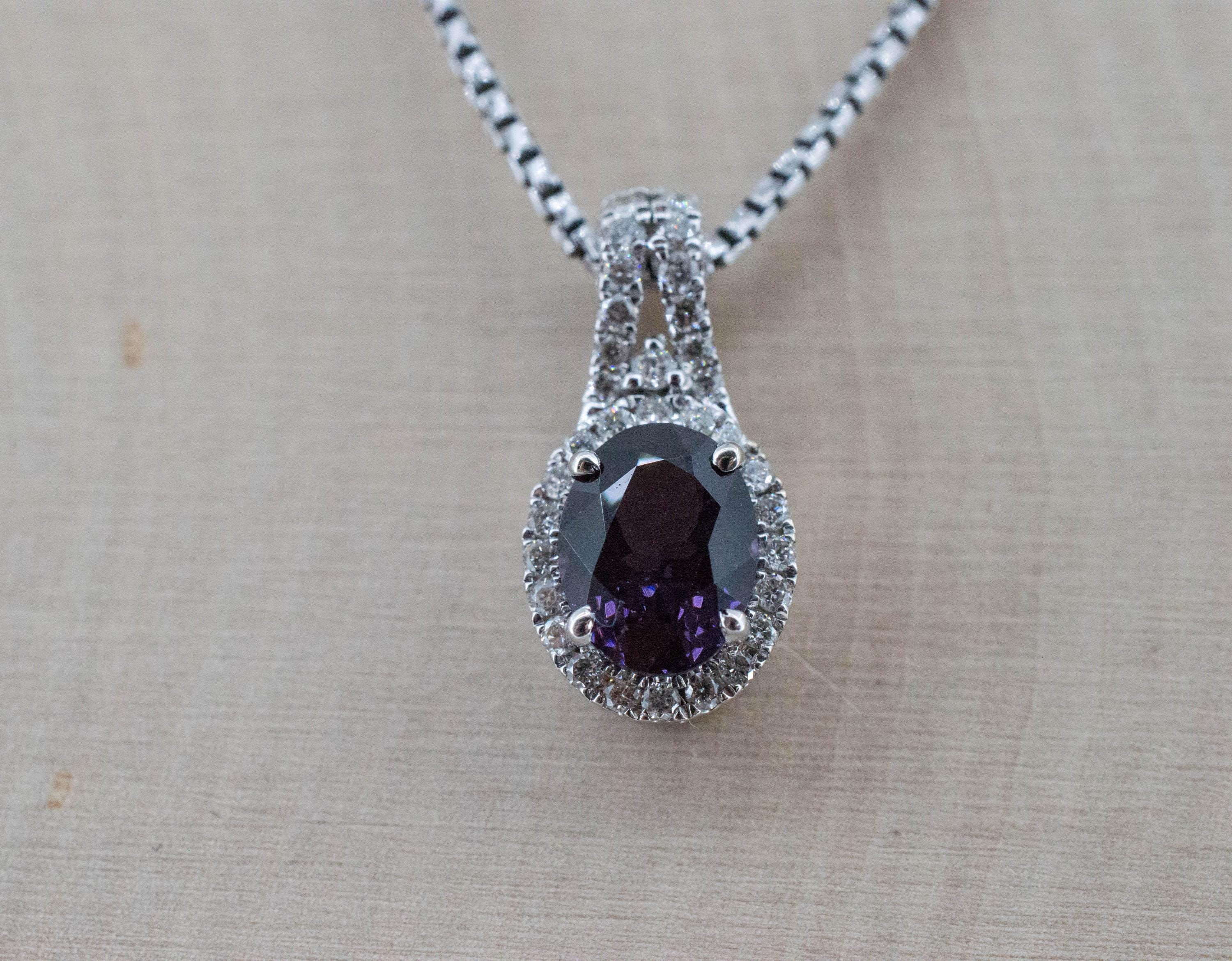 Purple Spinel Pendant; Natural Untreated Sri Lanka Spinel; 1.550cts