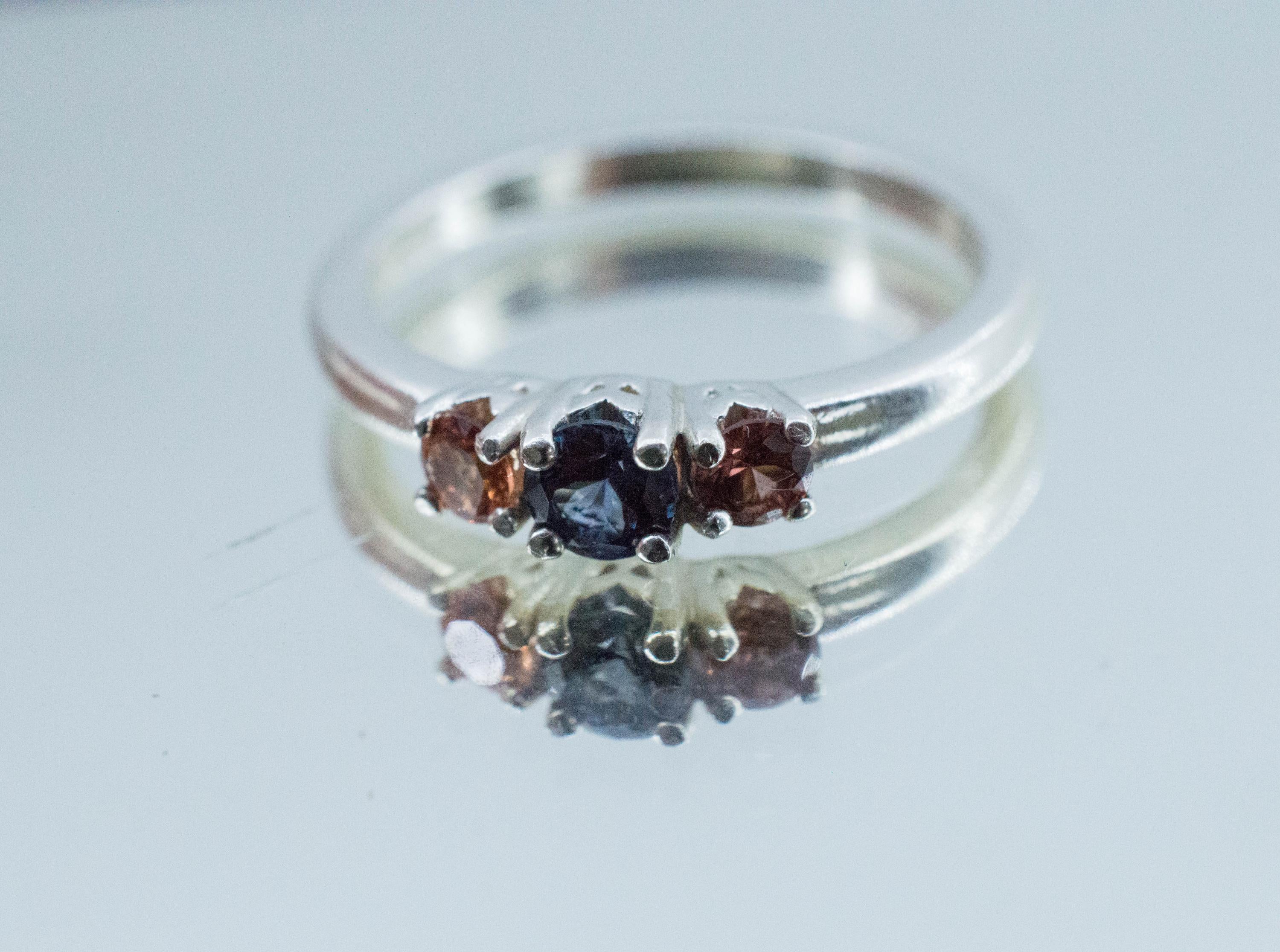 Spinel Ring, Natural Untreated Sri Lanka Blue and Orange Spinel