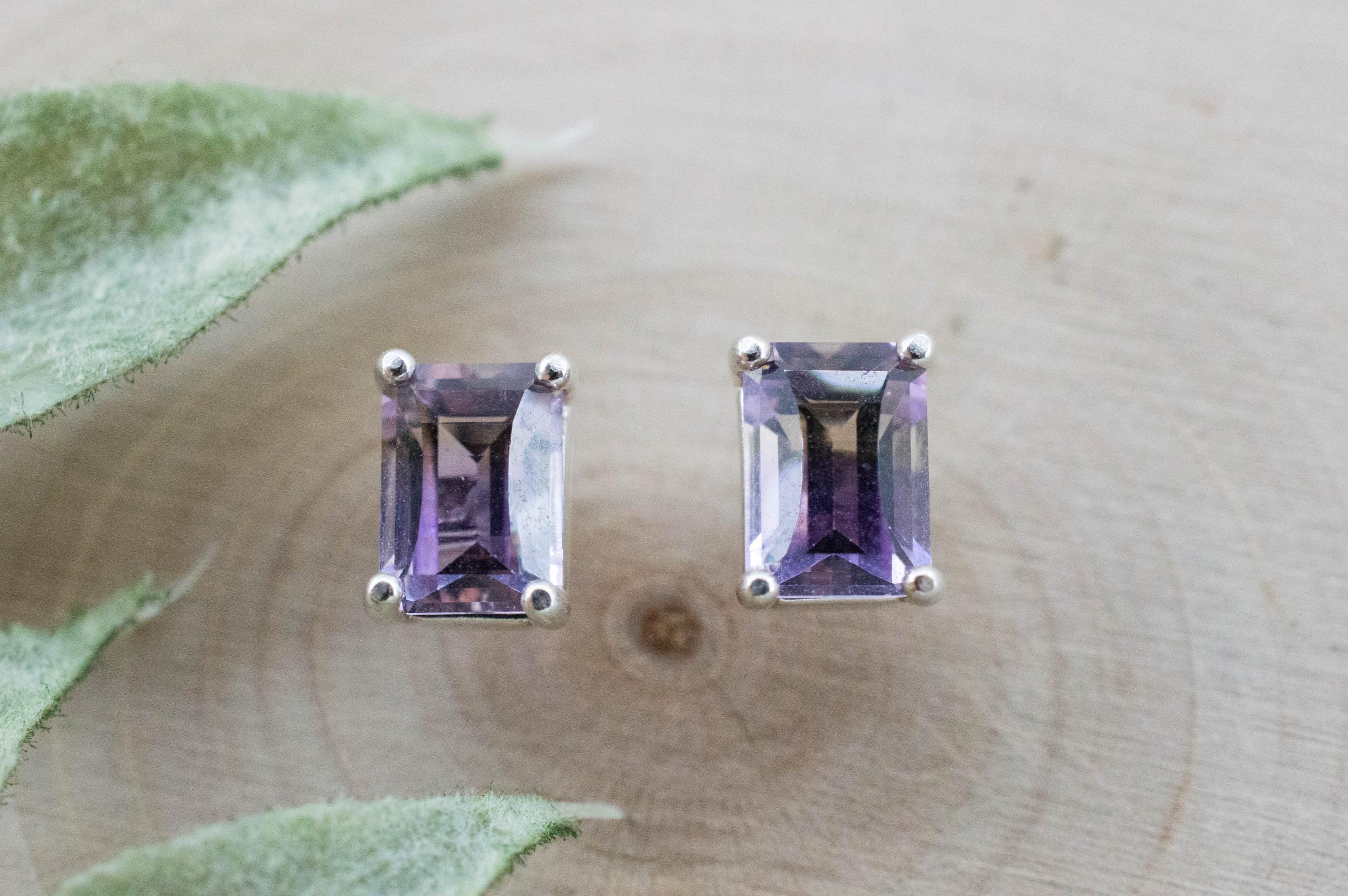 Ametrine Earrings; Natural Untreated Bolivia Ametrine; 1.975cts