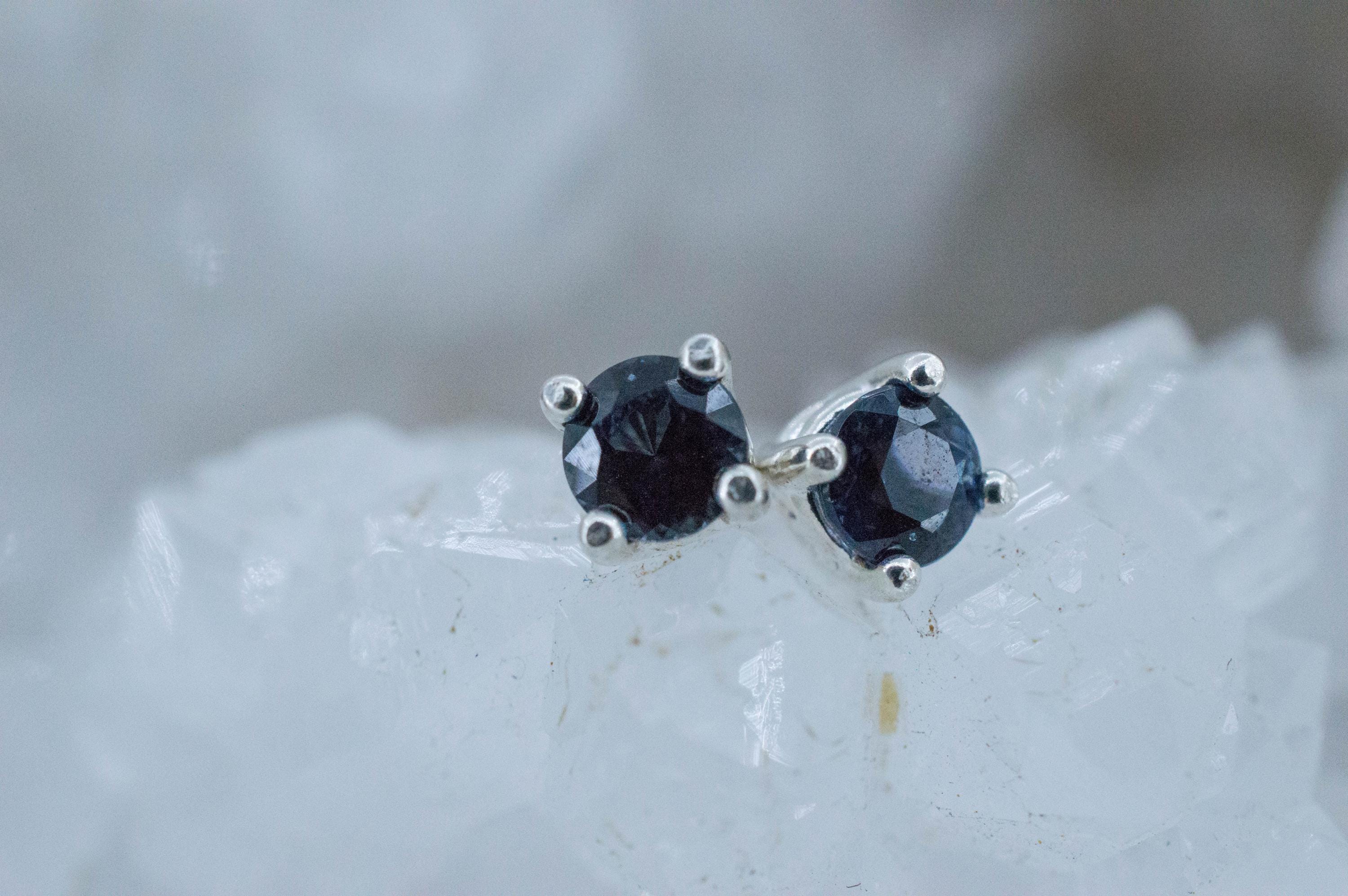 Blue Spinel Earrings; Natural Untreated Sri Lanka Spinel; 0.575cts