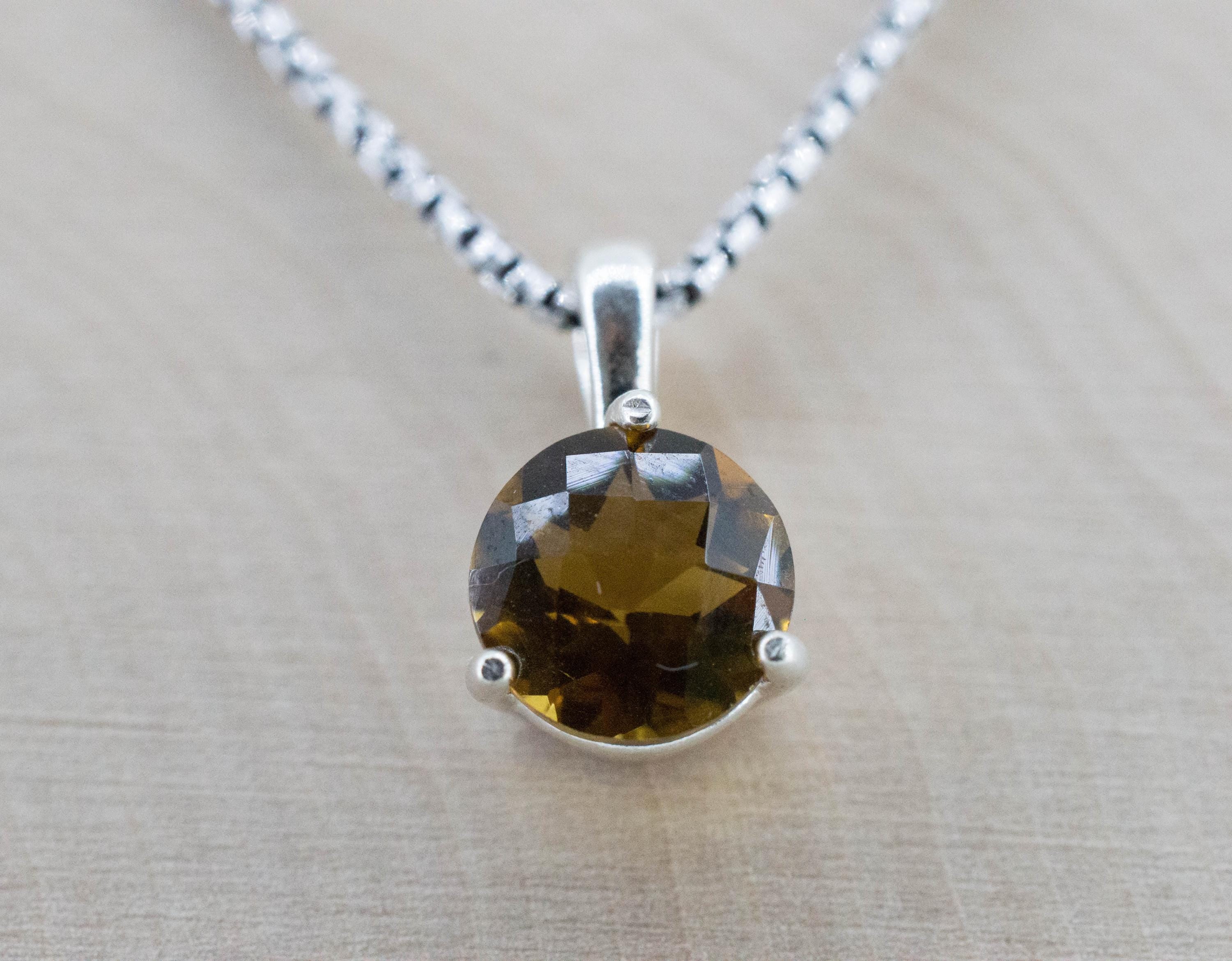 Whiskey Quartz Pendant; Natural Untreated Brazil Quartz; 1.790cts