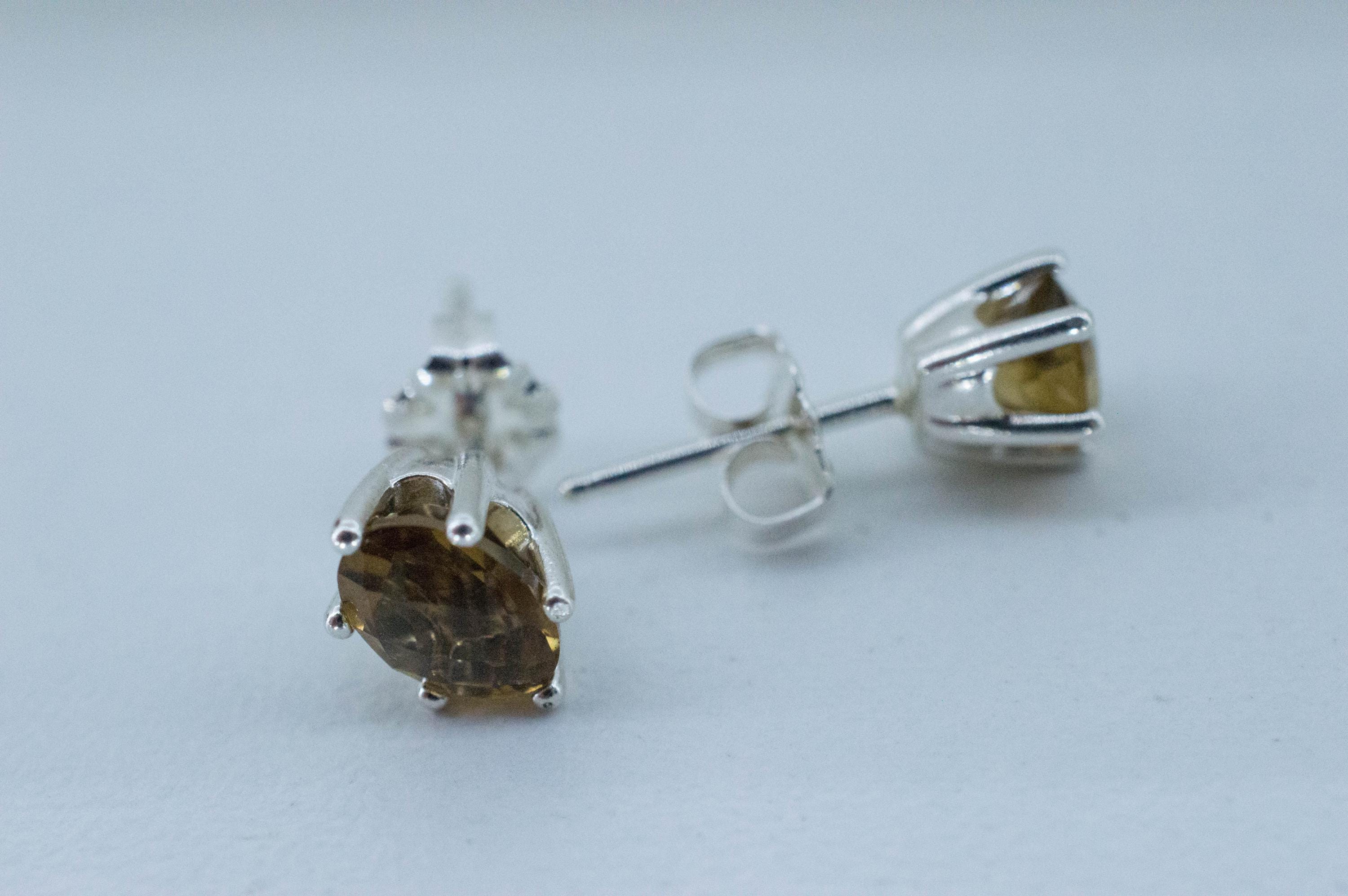 Whiskey Quartz Earrings; Natural Untreated Brazilian Quartz; 1.390cts