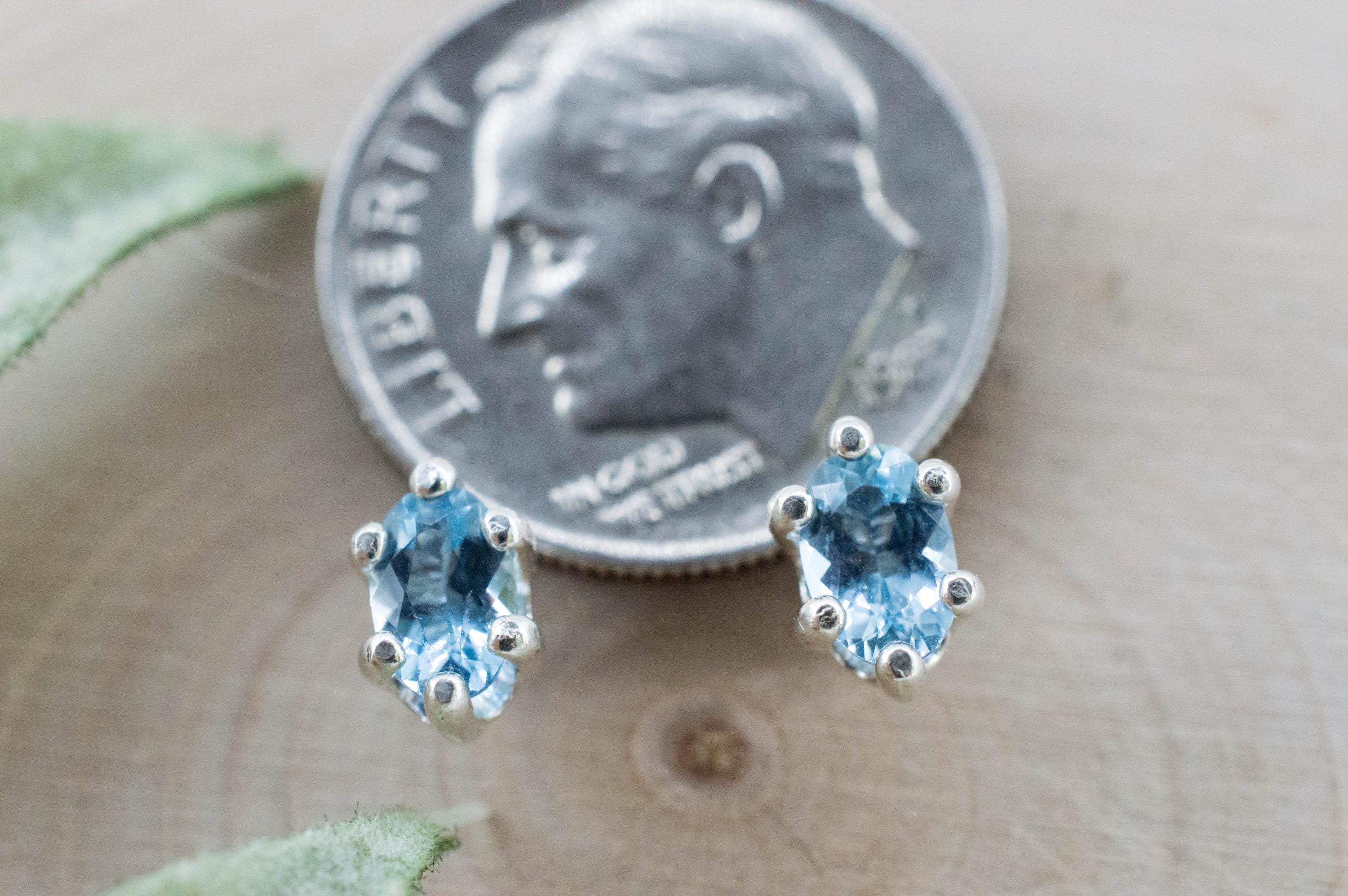 Aquamarine Earrings; Natural Untreated Brazil Aquamarine; 0.480cts