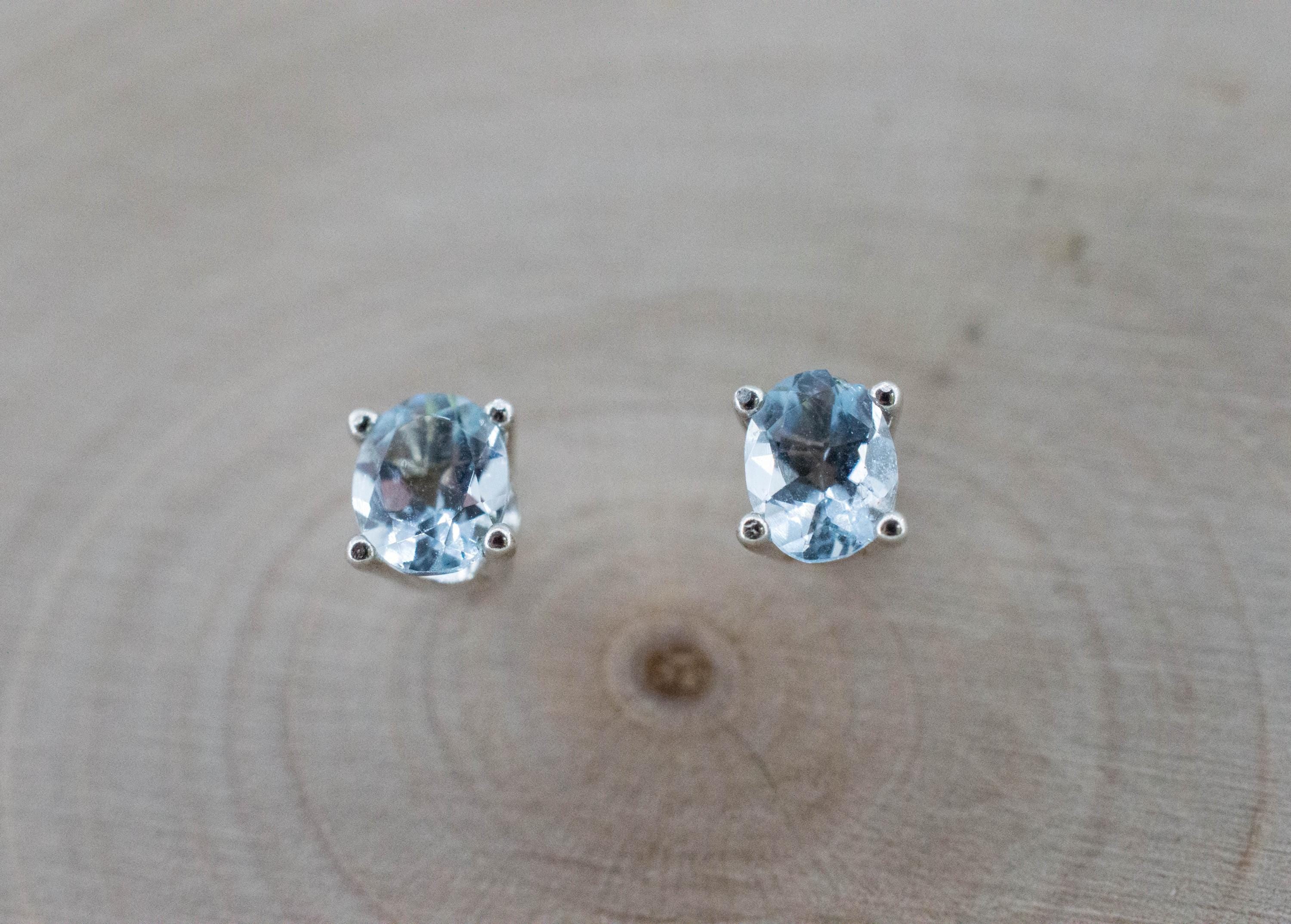 Aquamarine Earrings; Natural Untreated Brazil Aquamarine; 0.560cts