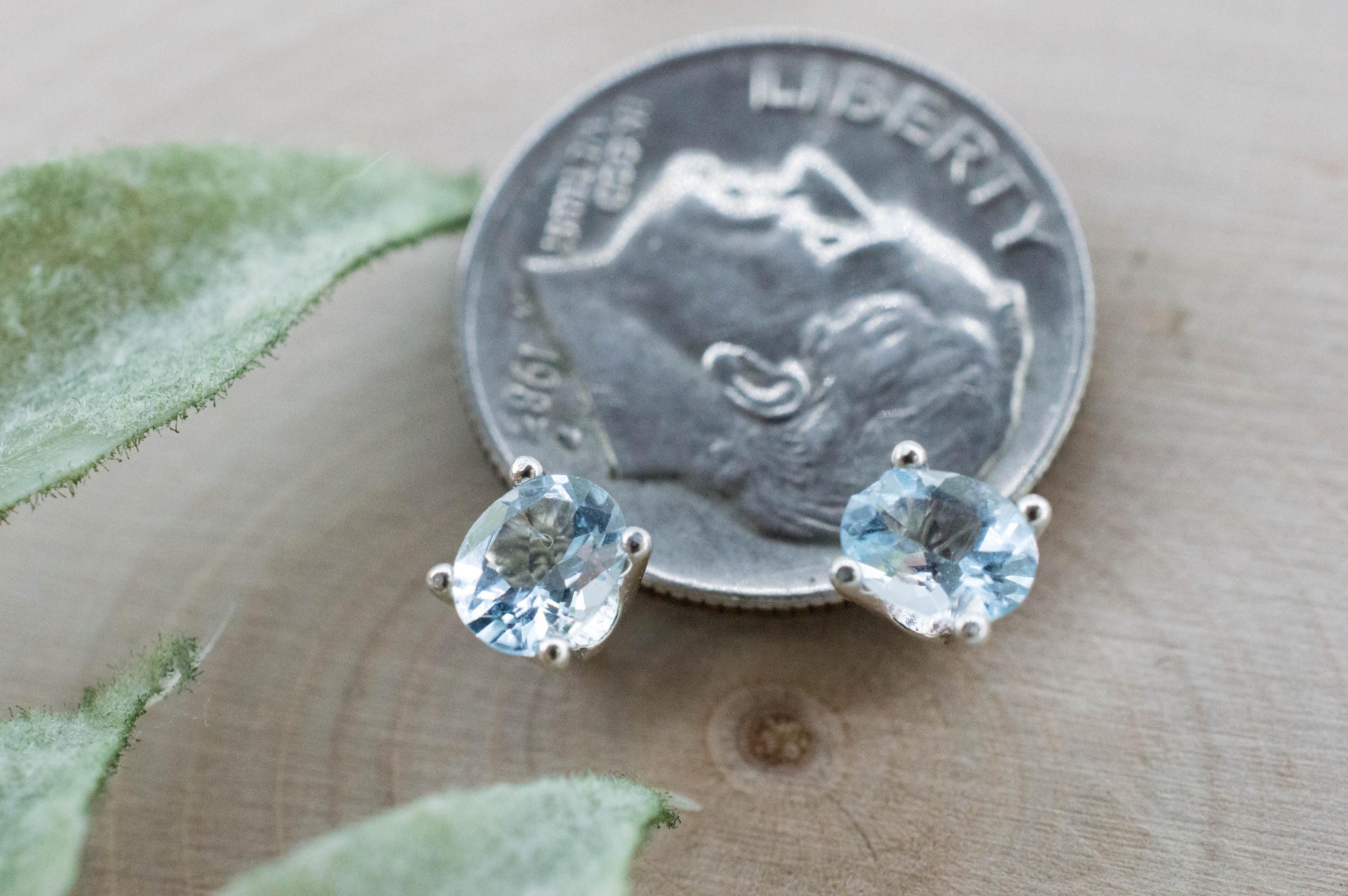 Aquamarine Earrings; Natural Untreated Brazil Aquamarine; 0.560cts