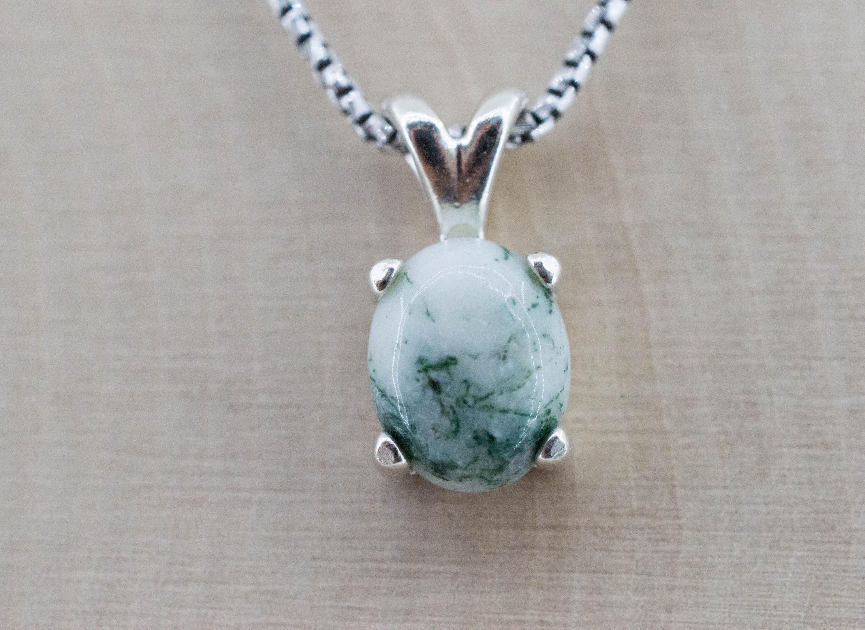 Tree Agate Pendant, Natural Untreated Brazil Dendritic Agate; 1.745cts