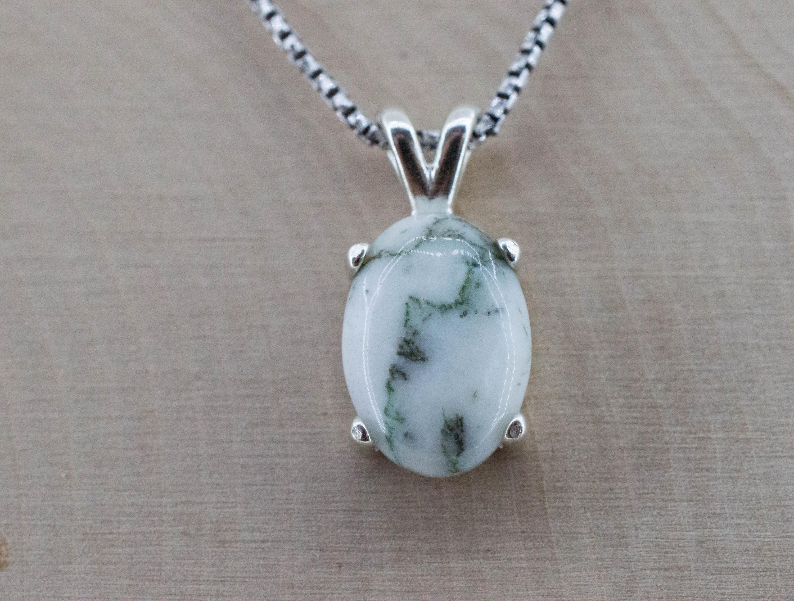 Tree Agate Pendant, Natural Untreated Brazil Dendritic Agate; 4.895cts