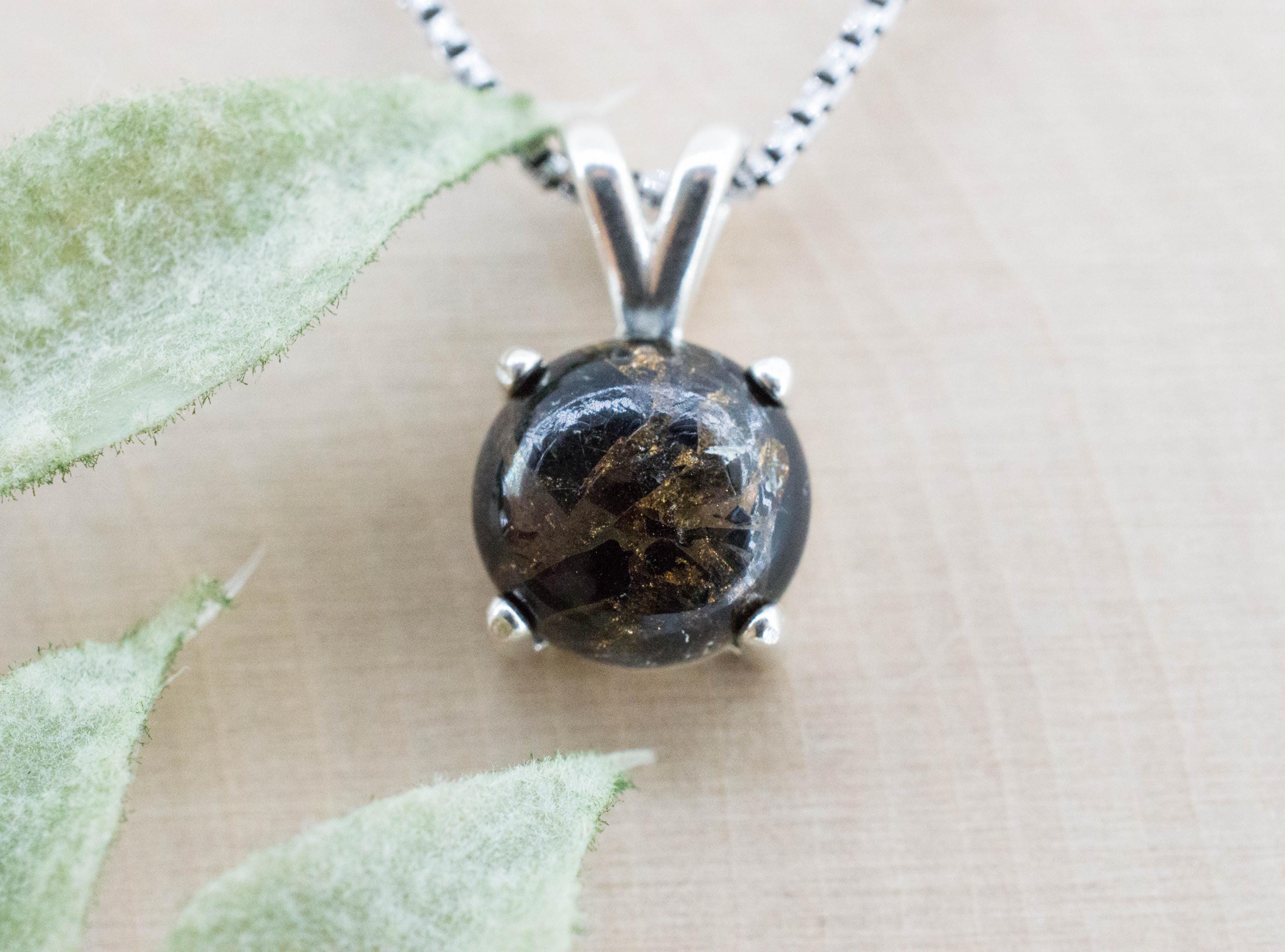 Copper Obsidian Pendant; Natural Untreated USA Obsidian; 3.375cts