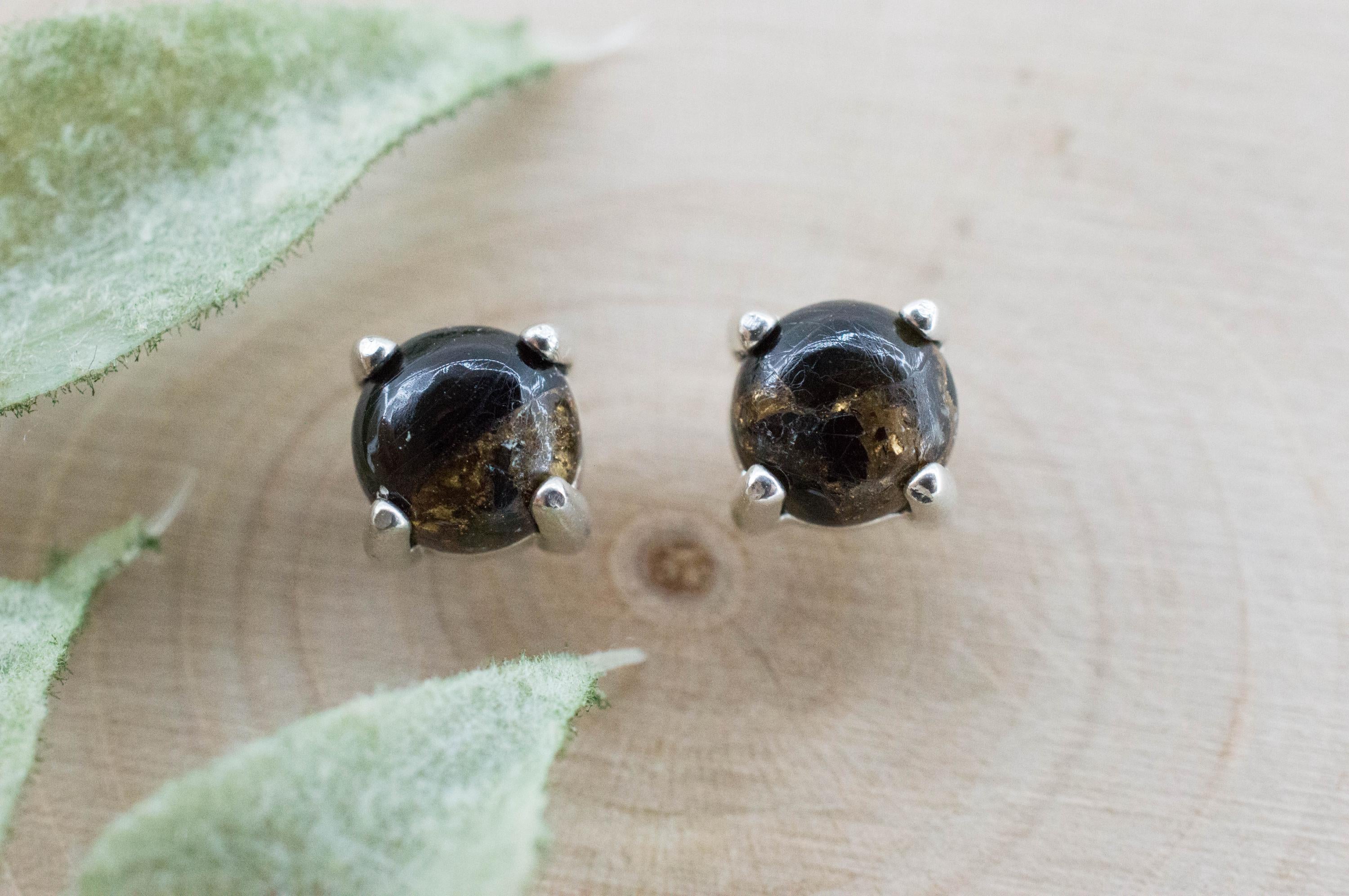 Copper Obsidian Earrings; Natural USA Obsidian; 1.385cts