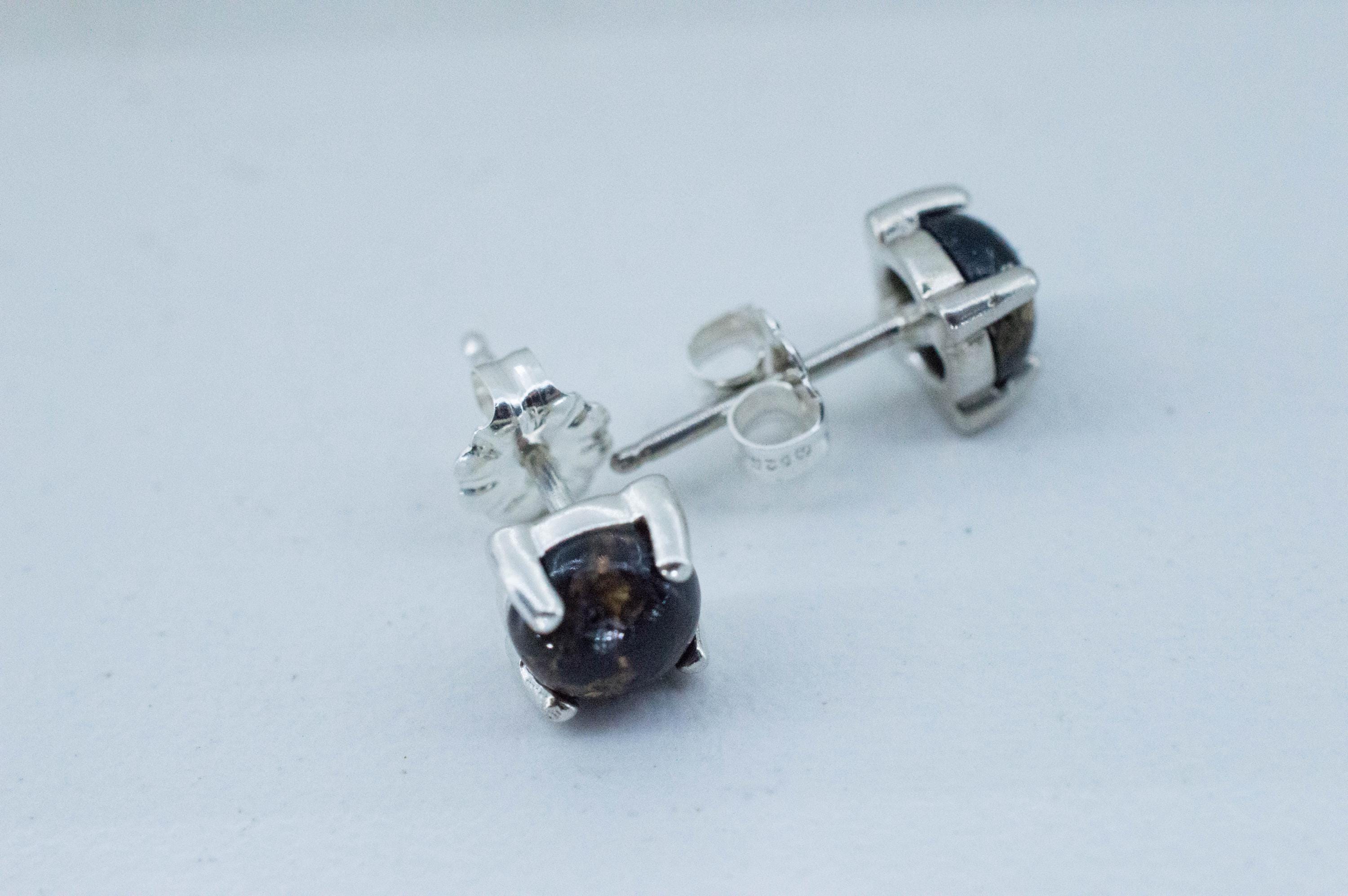 Copper Obsidian Earrings; Natural USA Obsidian; 1.385cts