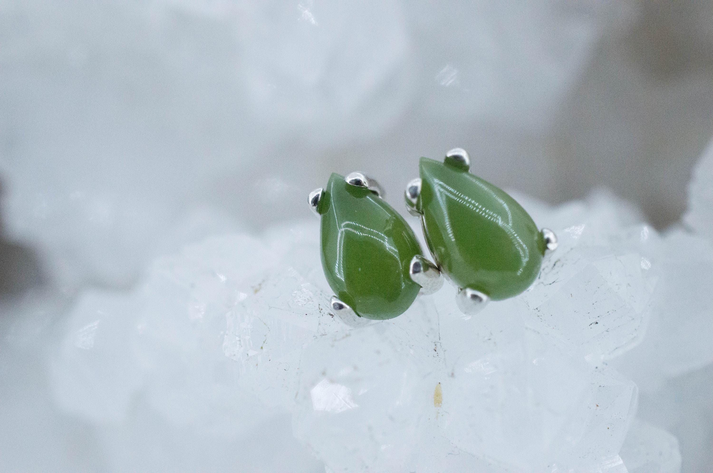 Jade Earrings; Natural Untreated Burma Jade; 2.135cts