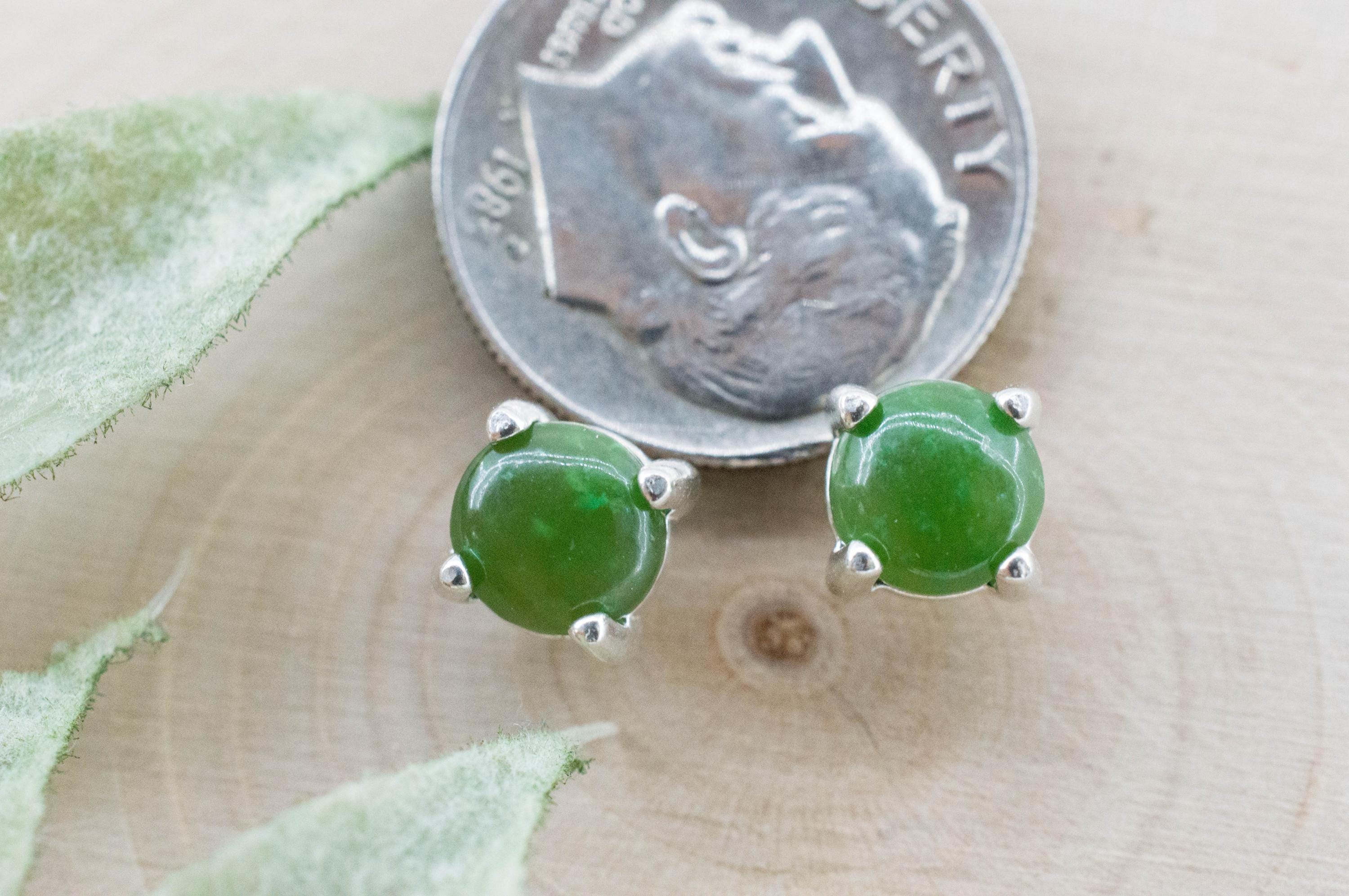 Jade Earrings; Natural Untreated Wyoming Nephrite Jade; 1.565cts