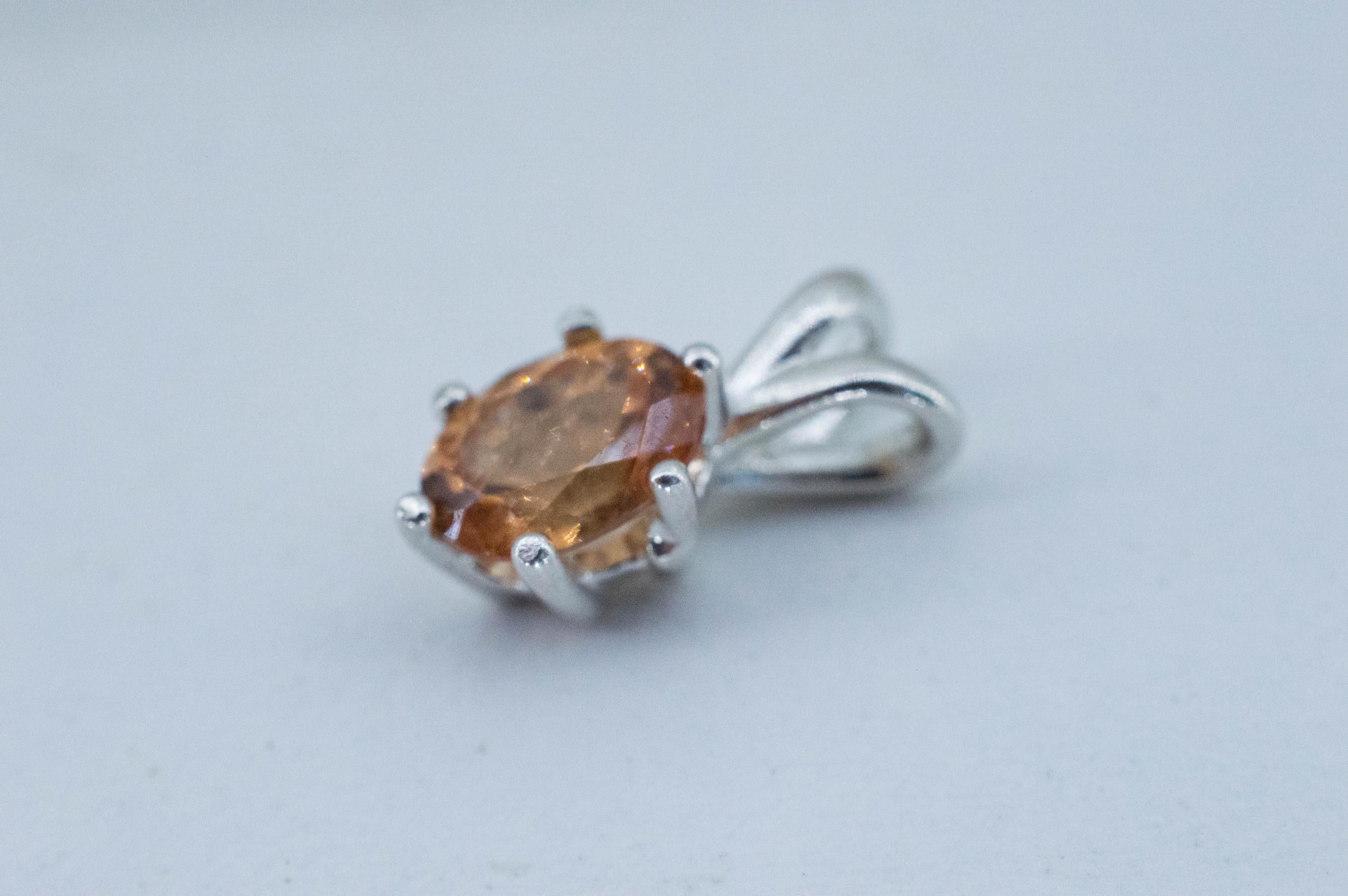 Hessonite Garnet Pendant; Natural Untreated Canada Garnet; 1.500cts