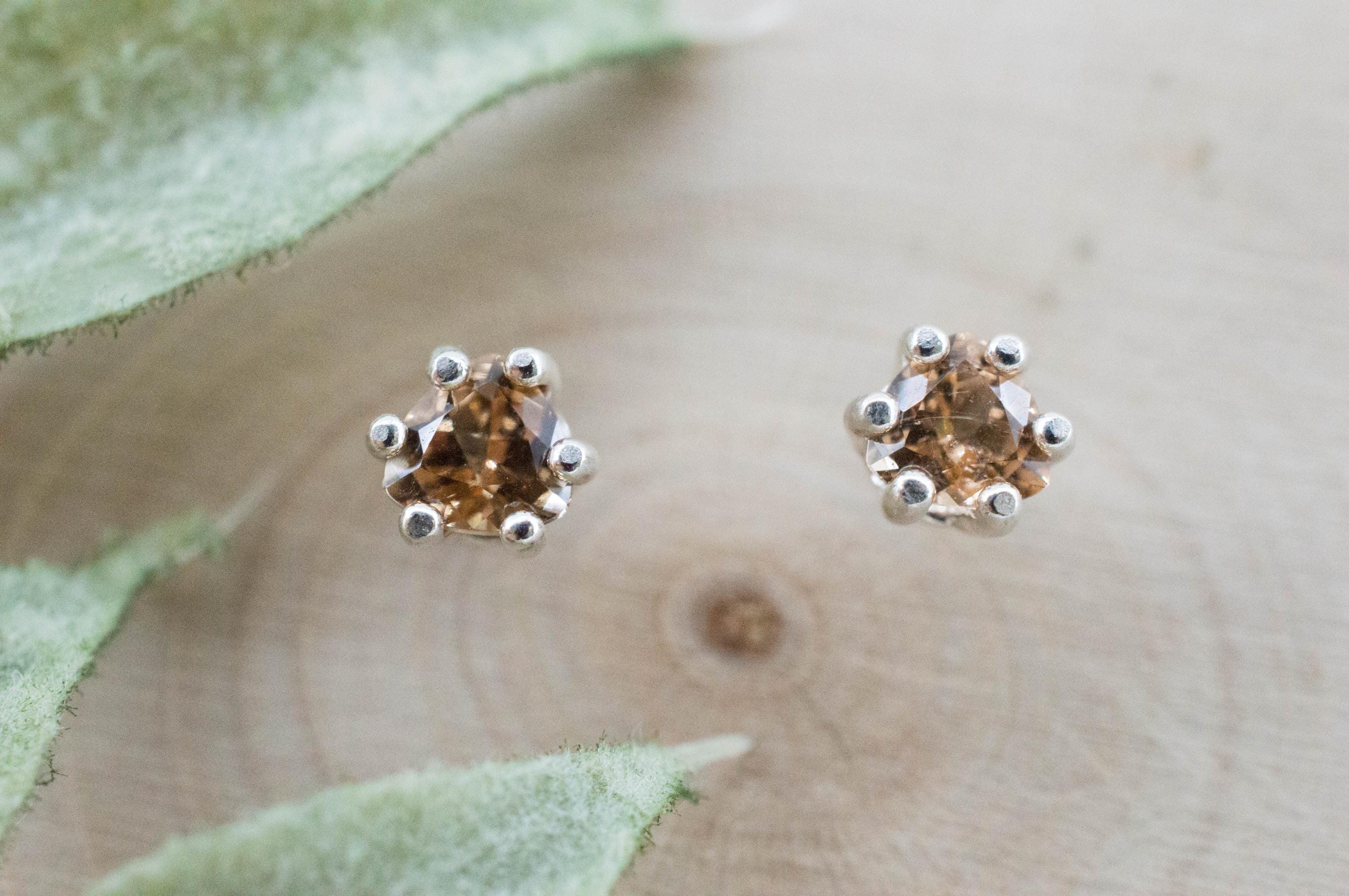 Hessonite Garnet Earrings; Natural Untreated Canada Garnet; 0535cts