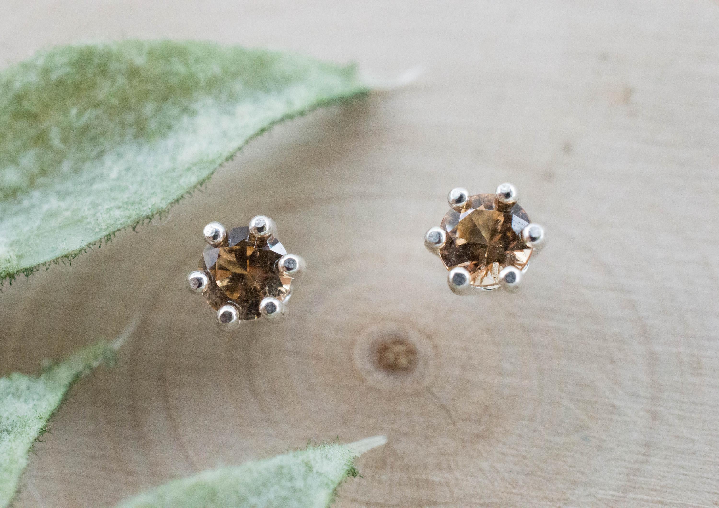 Hessonite Garnet Earrings; Natural Untreated Canada Garnet; 0545cts