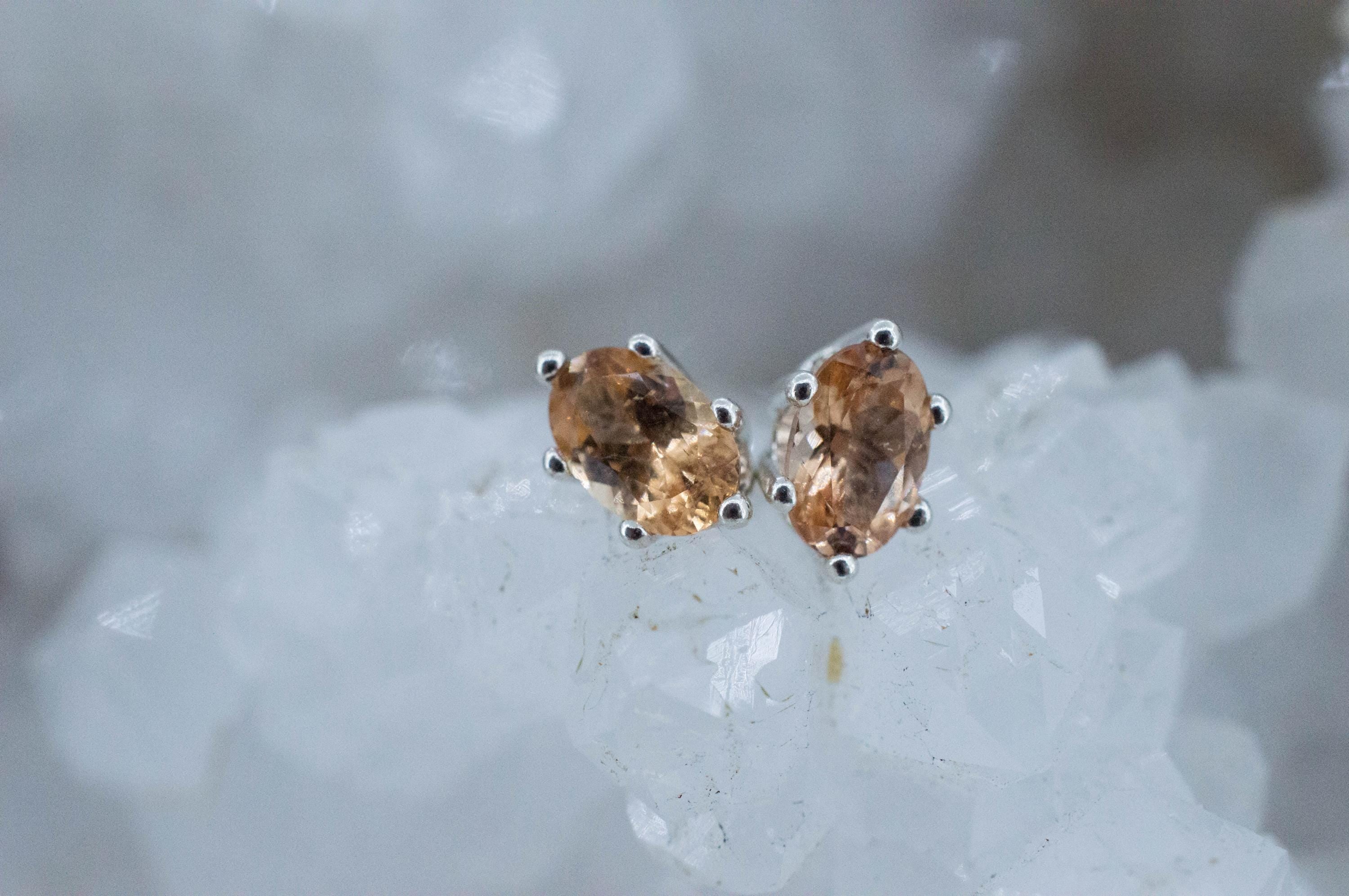 Hessonite Garnet Earrings; Natural Untreated Canada Garnet; 1.120cts