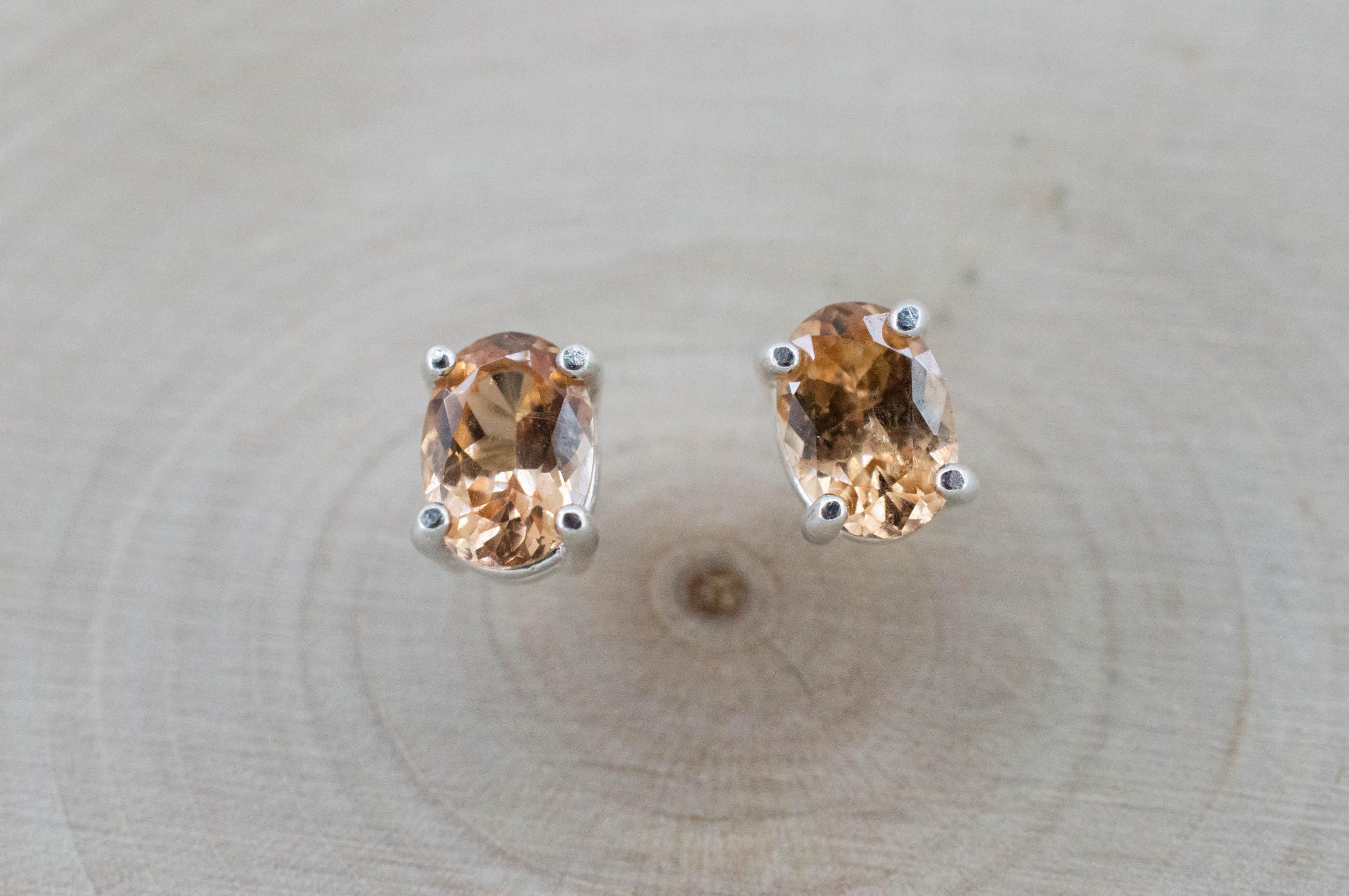 Hessonite Garnet Earrings; Natural Untreated Canada Garnet; 1.575cts