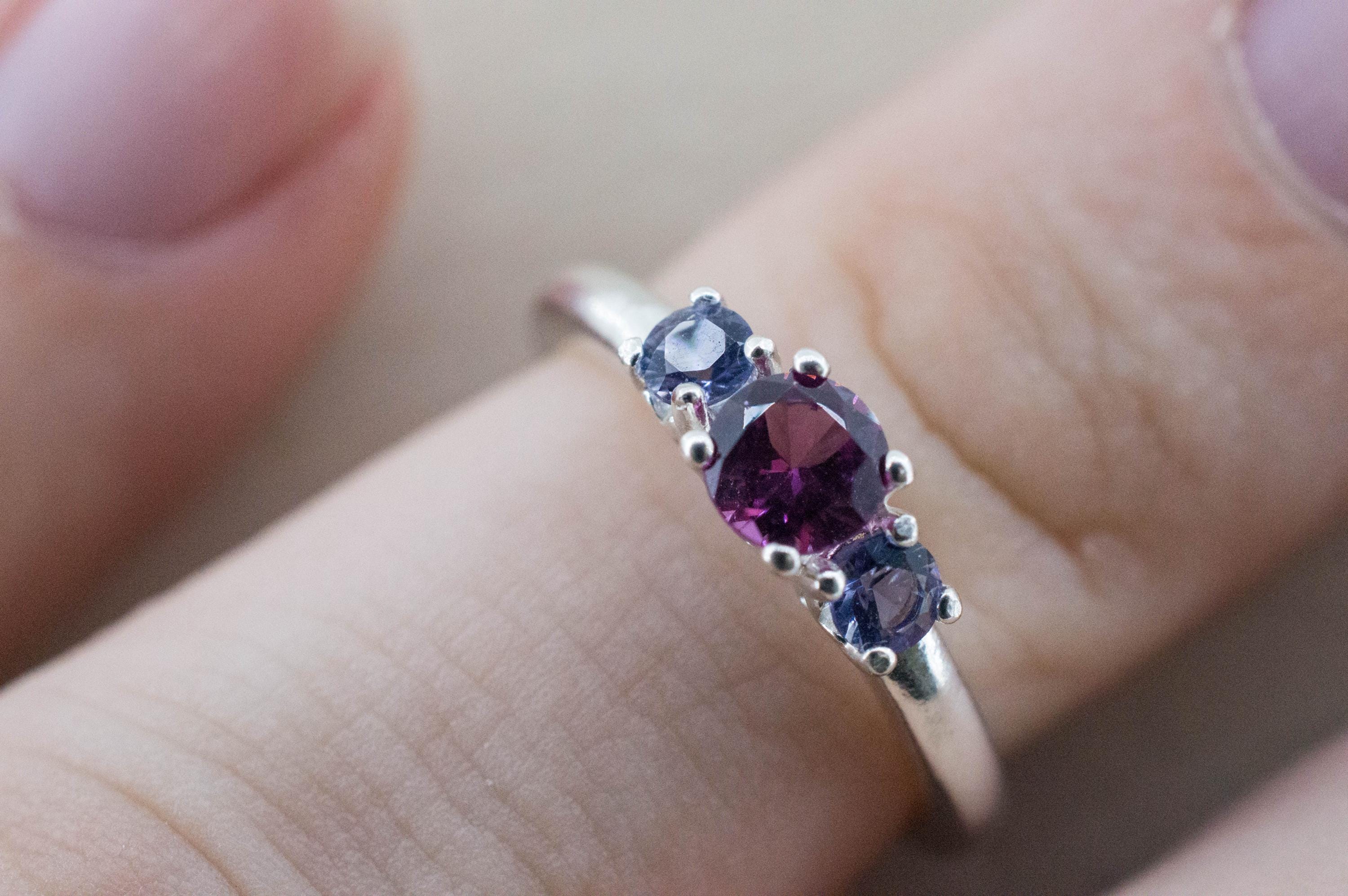 Umbalite Garnet and Iolite Ring; Natural Untreated Tanzanian Garnet and Iolite - Mark Oliver Gems