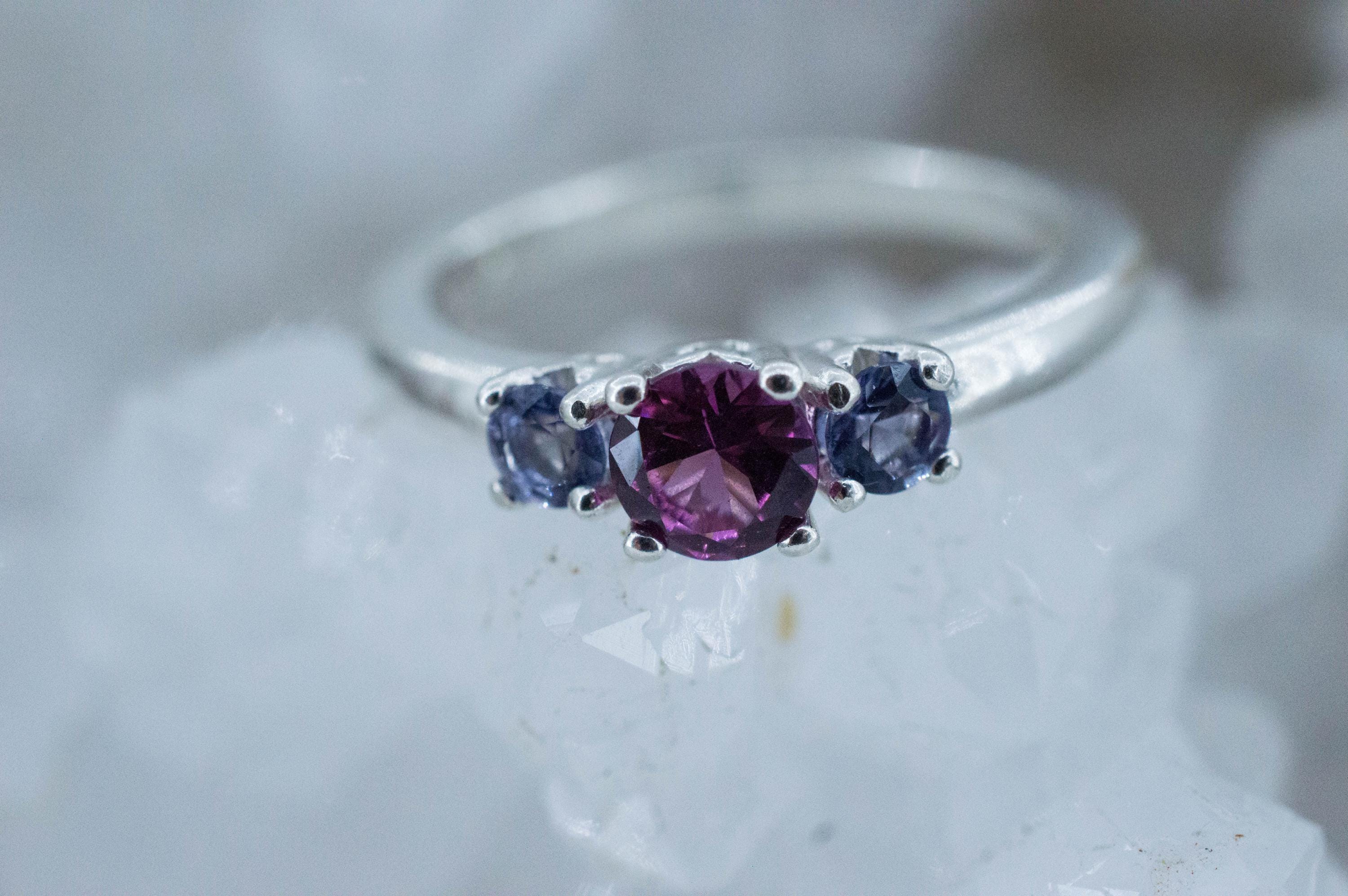 Umbalite Garnet and Iolite Ring; Natural Untreated Tanzanian Garnet and Iolite - Mark Oliver Gems