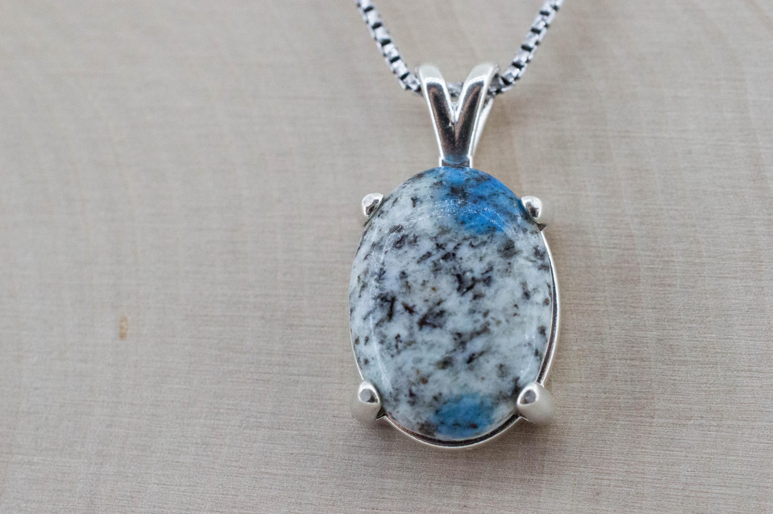 K2 Stone Pendant; Natural Untreated K2 Granite and Azurite; 10.530cts