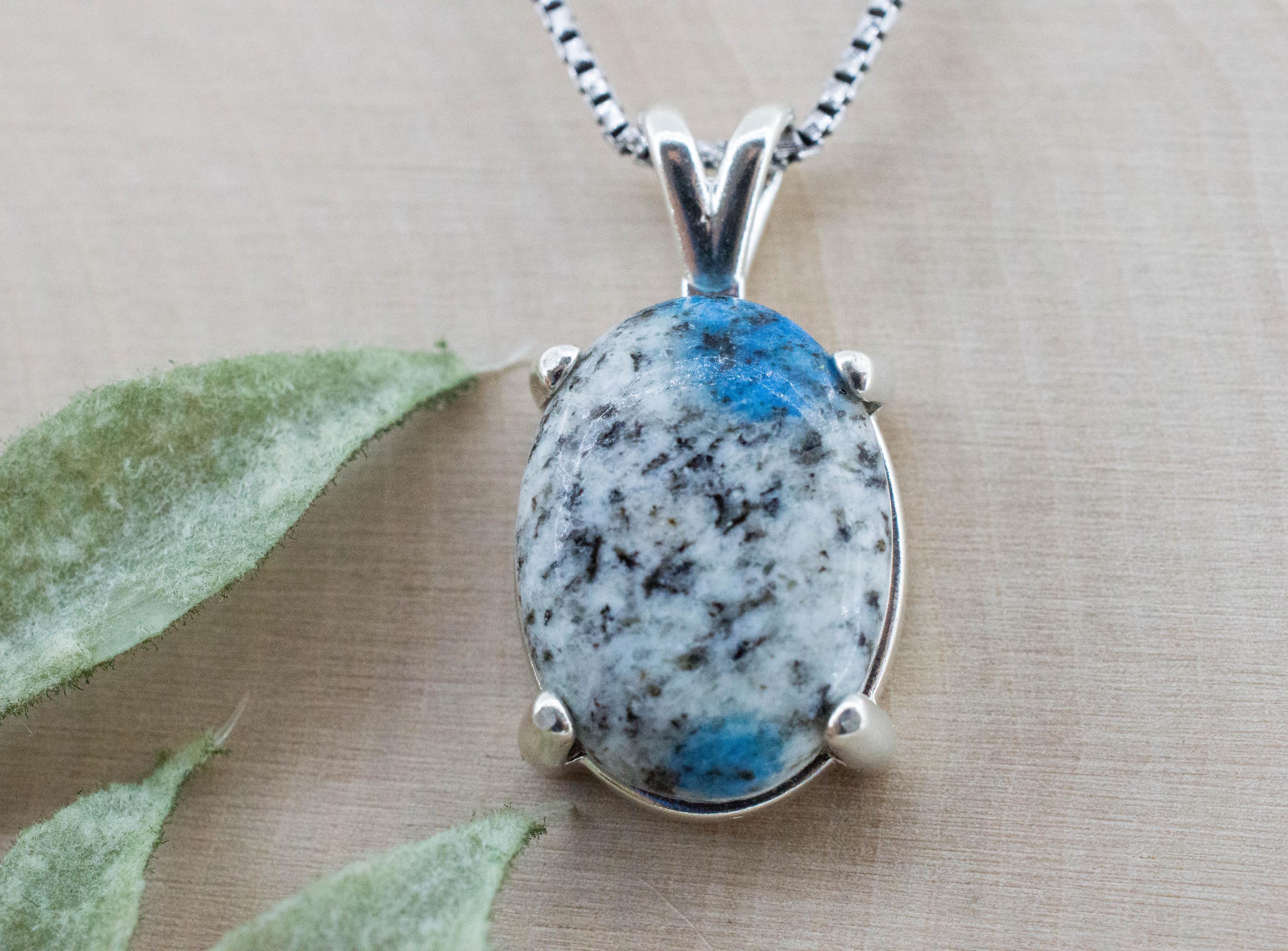 K2 Stone Pendant; Natural Untreated K2 Granite and Azurite; 10.530cts