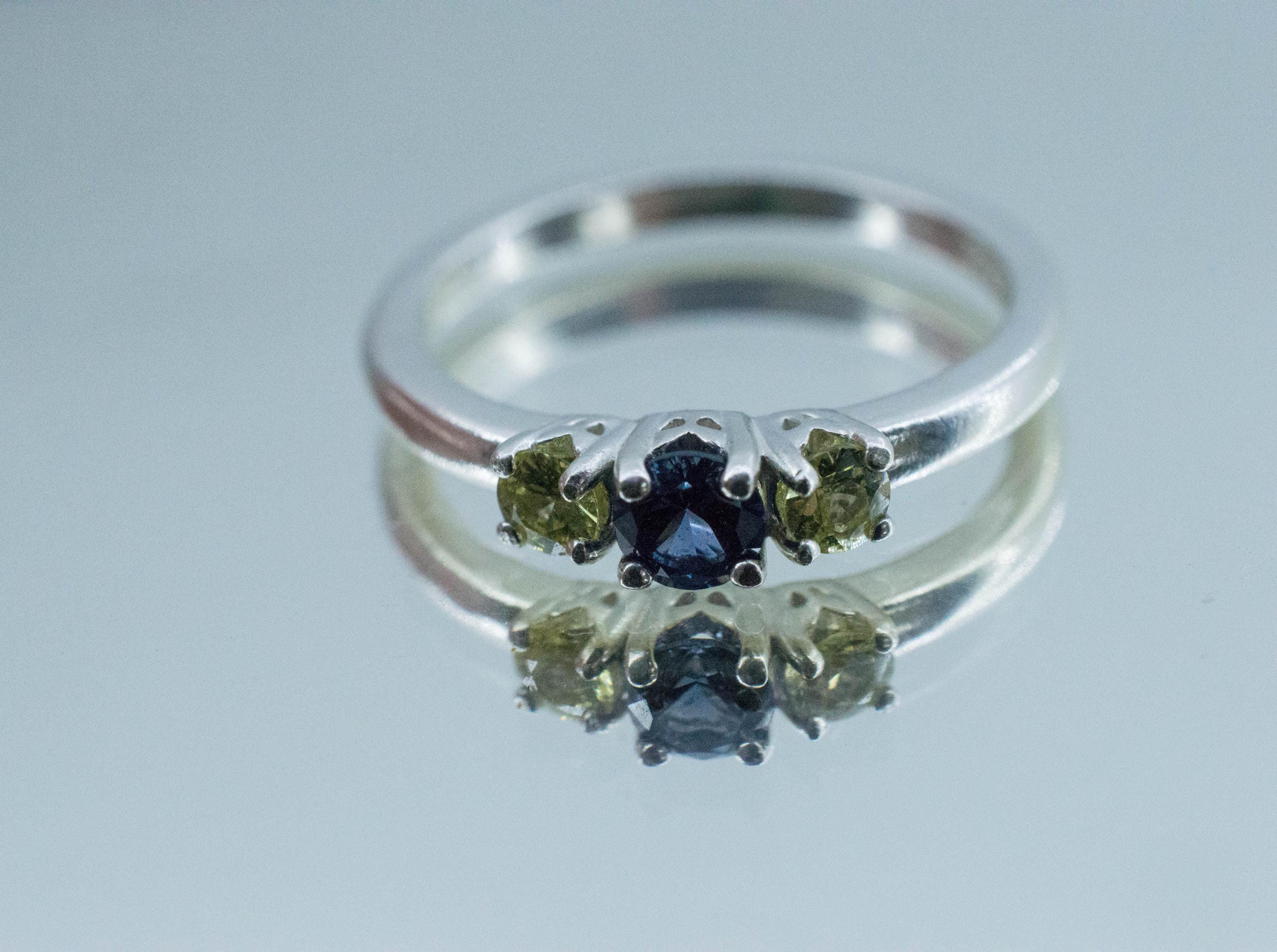 Blue Spinel and Mali Garnet Ring, Natural Untreated Sri Lanka Blue Spinel - Mark Oliver Gems