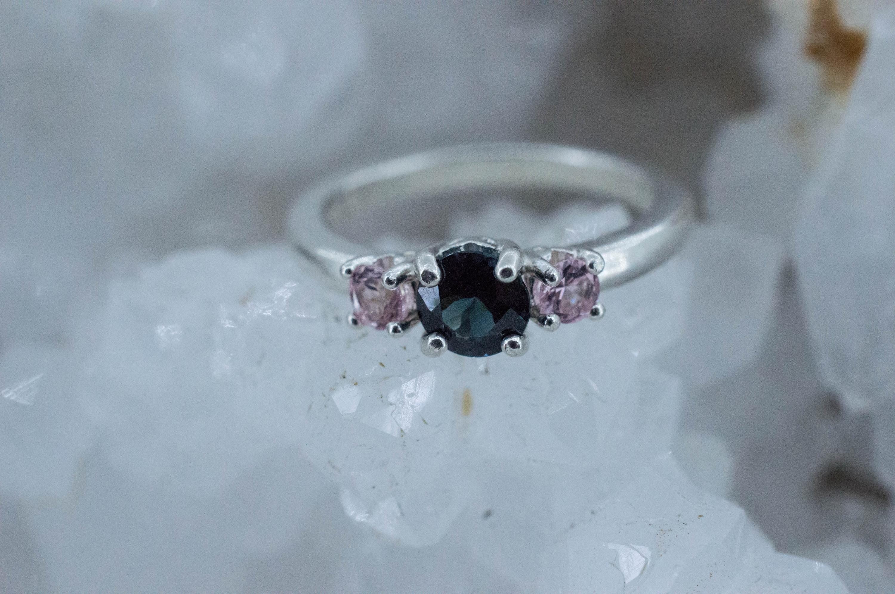 Blue Spinel and Tourmaline Ring, Natural Untreated Sri Lanka Blue Spinel - Mark Oliver Gems