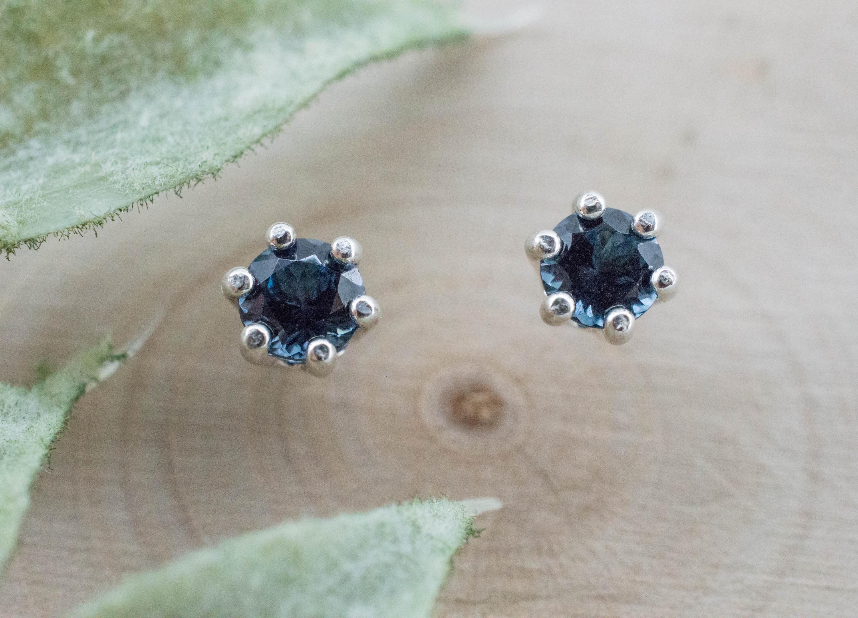 Blue Spinel Earrings; Natural Untreated Sri Lanka Spinel; 0.530cts