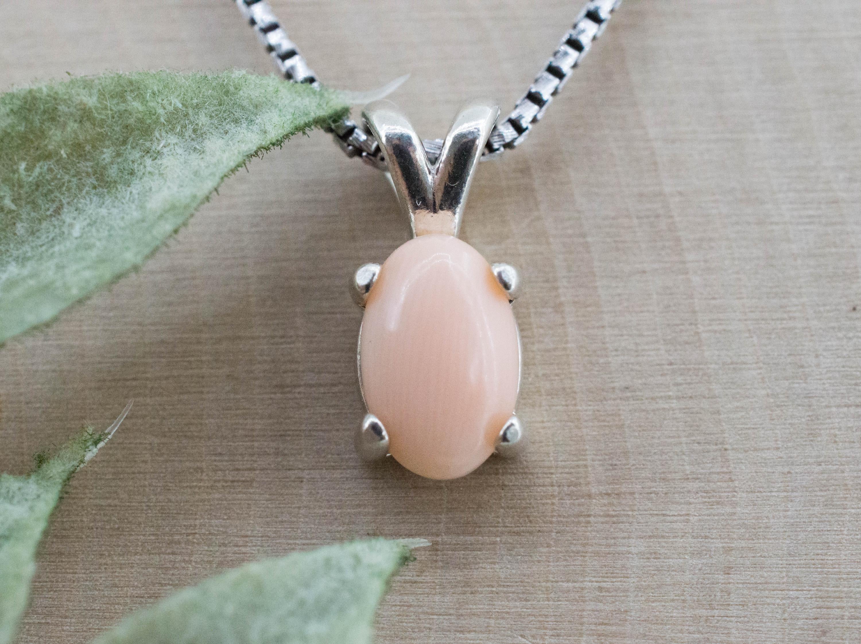 Precious Coral Pendant; Natural Untreated Taiwan Angelskin Coral; 1.850cts