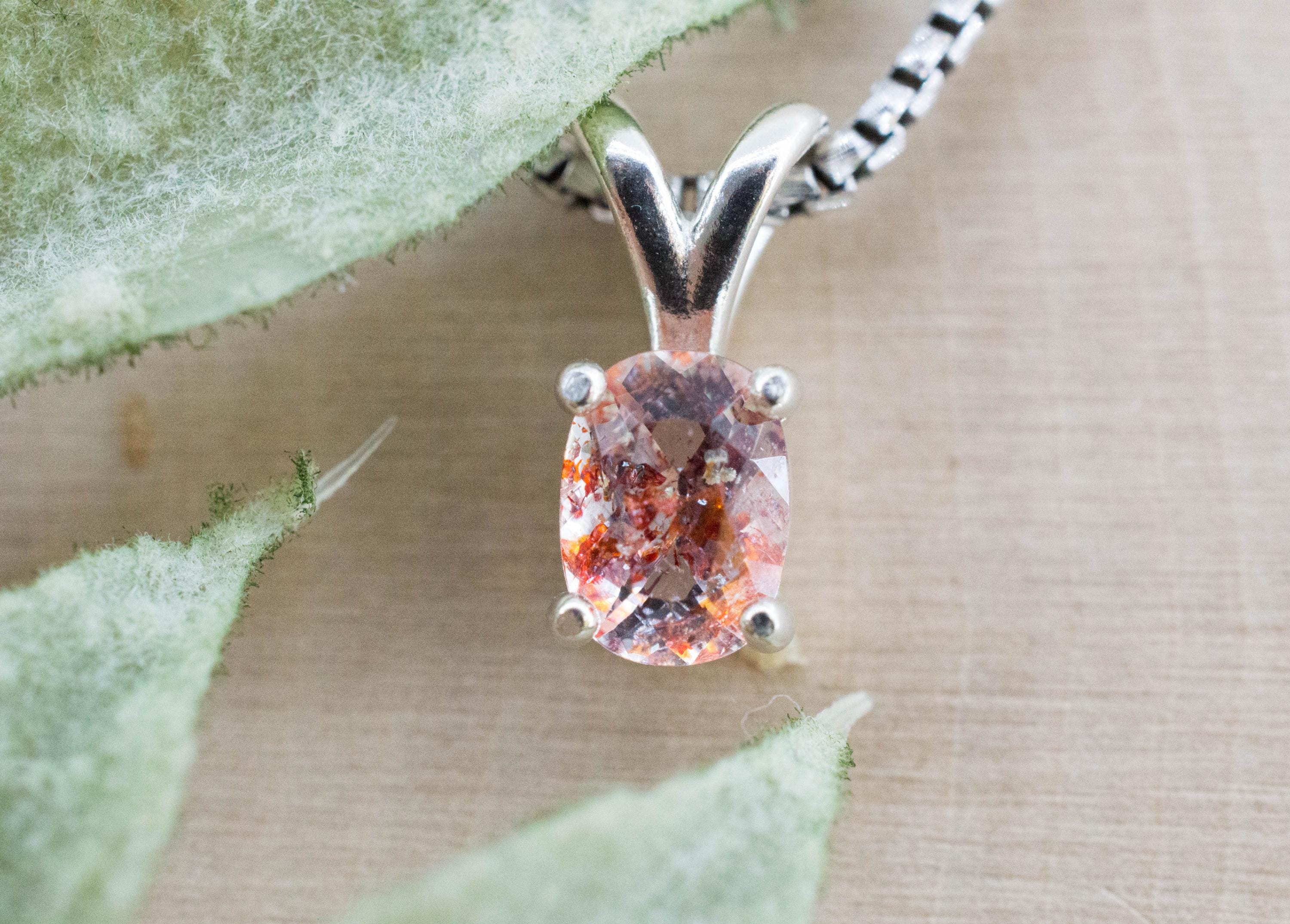 Hematite Quartz Pendant; Natural Untreated Tanzanian Fire and Ice Quartz; 0.635cts