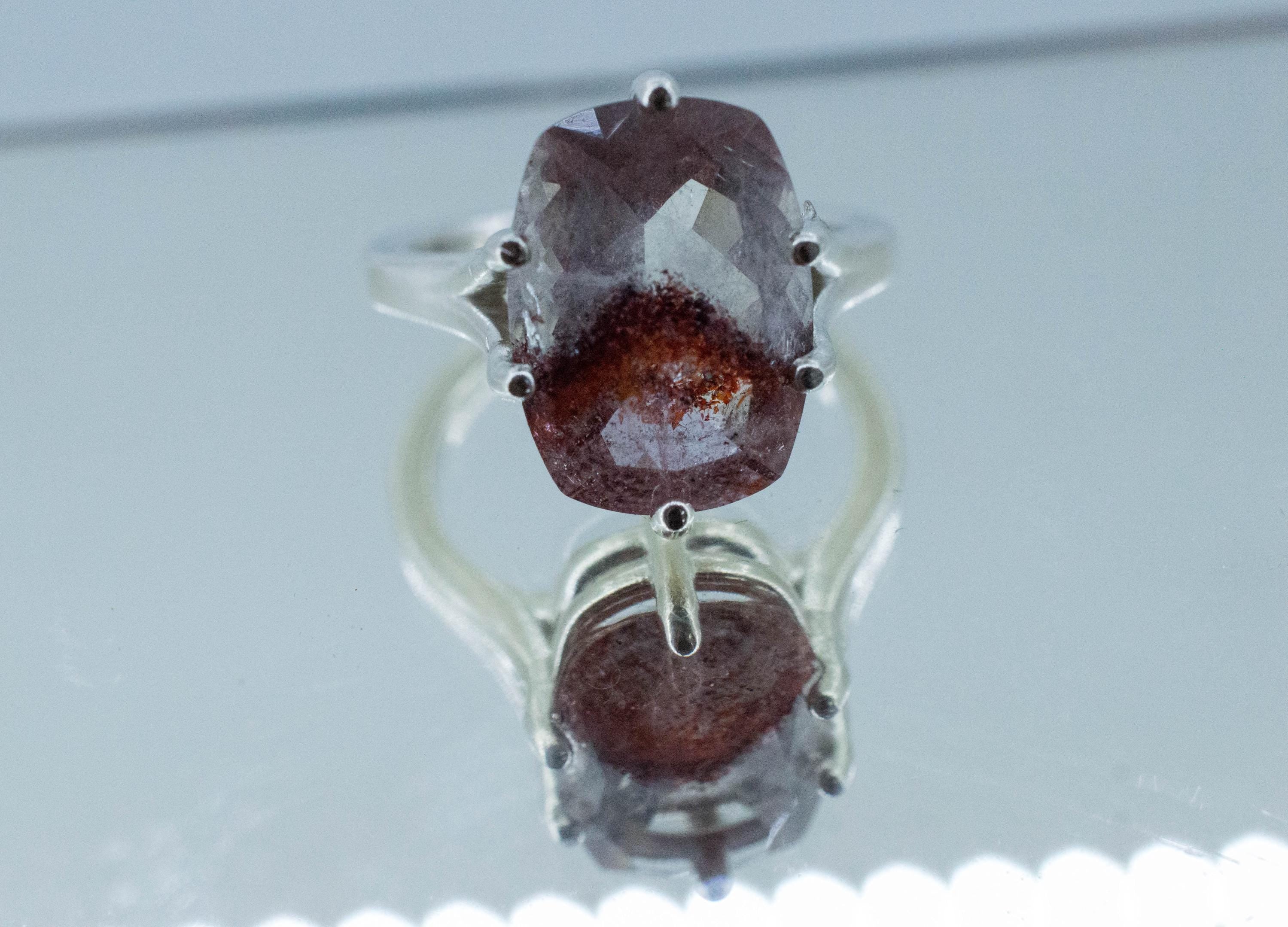 Hematite Quartz Ring; Natural Untreated Tanzania Fire and Ice Quartz; 6.150cts - Mark Oliver Gems