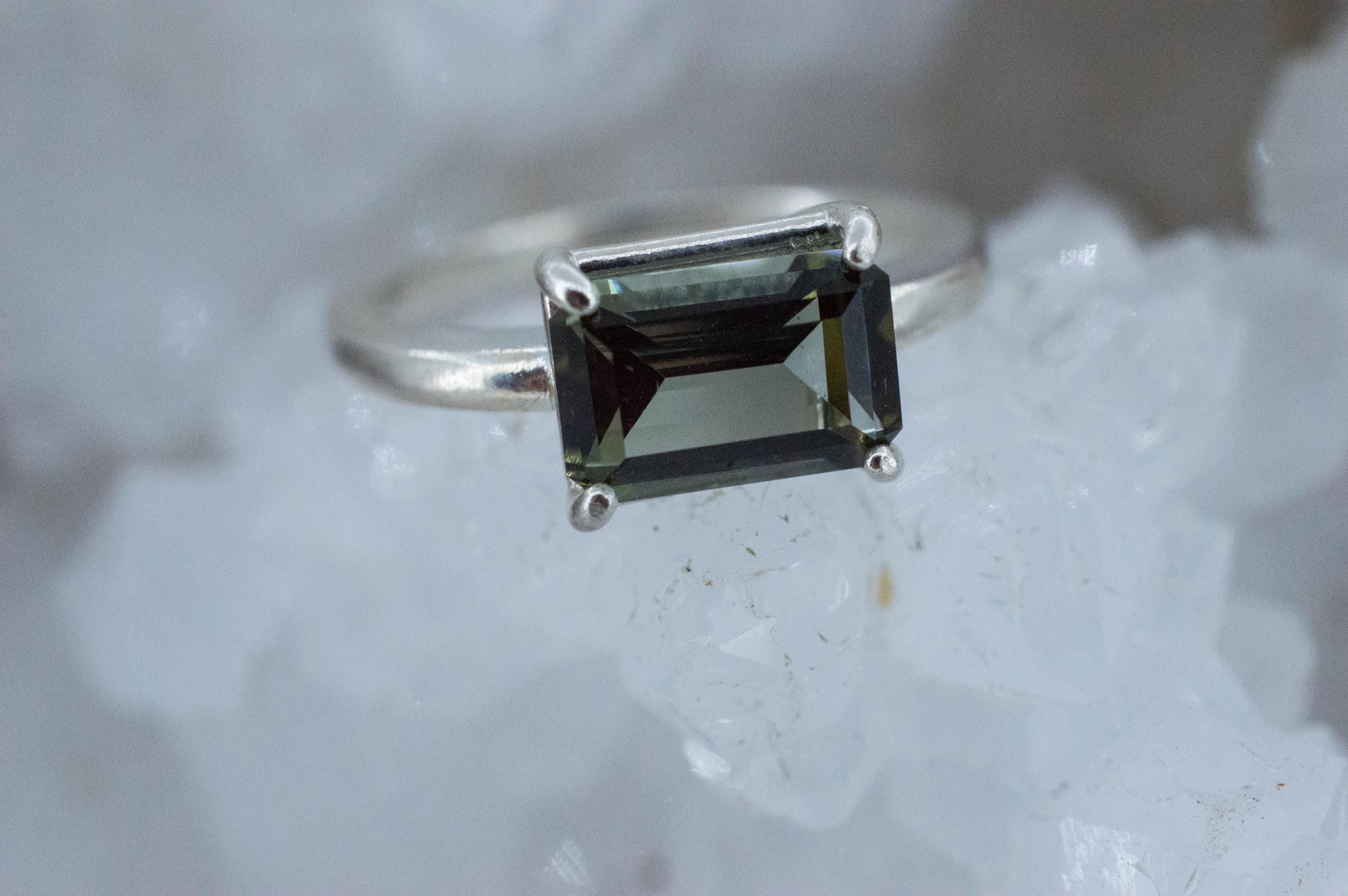 Gray Tourmaline Ring; Genuine Untreated Brazil Tourmaline; 1.750cts