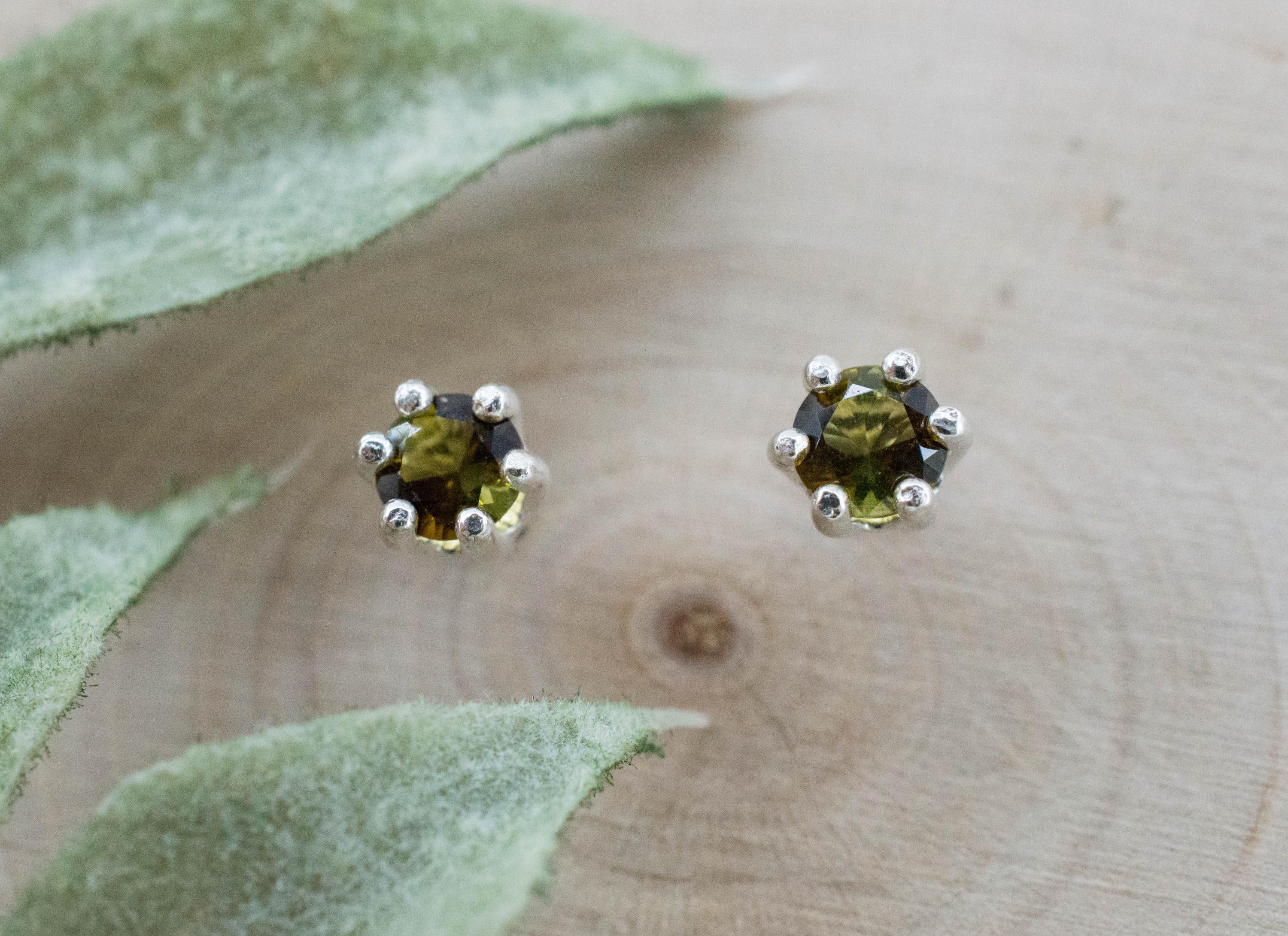 Tourmaline Earrings; Natural Untreated Brazil Dravite Tourmaline; 0.405cts - Mark Oliver Gems