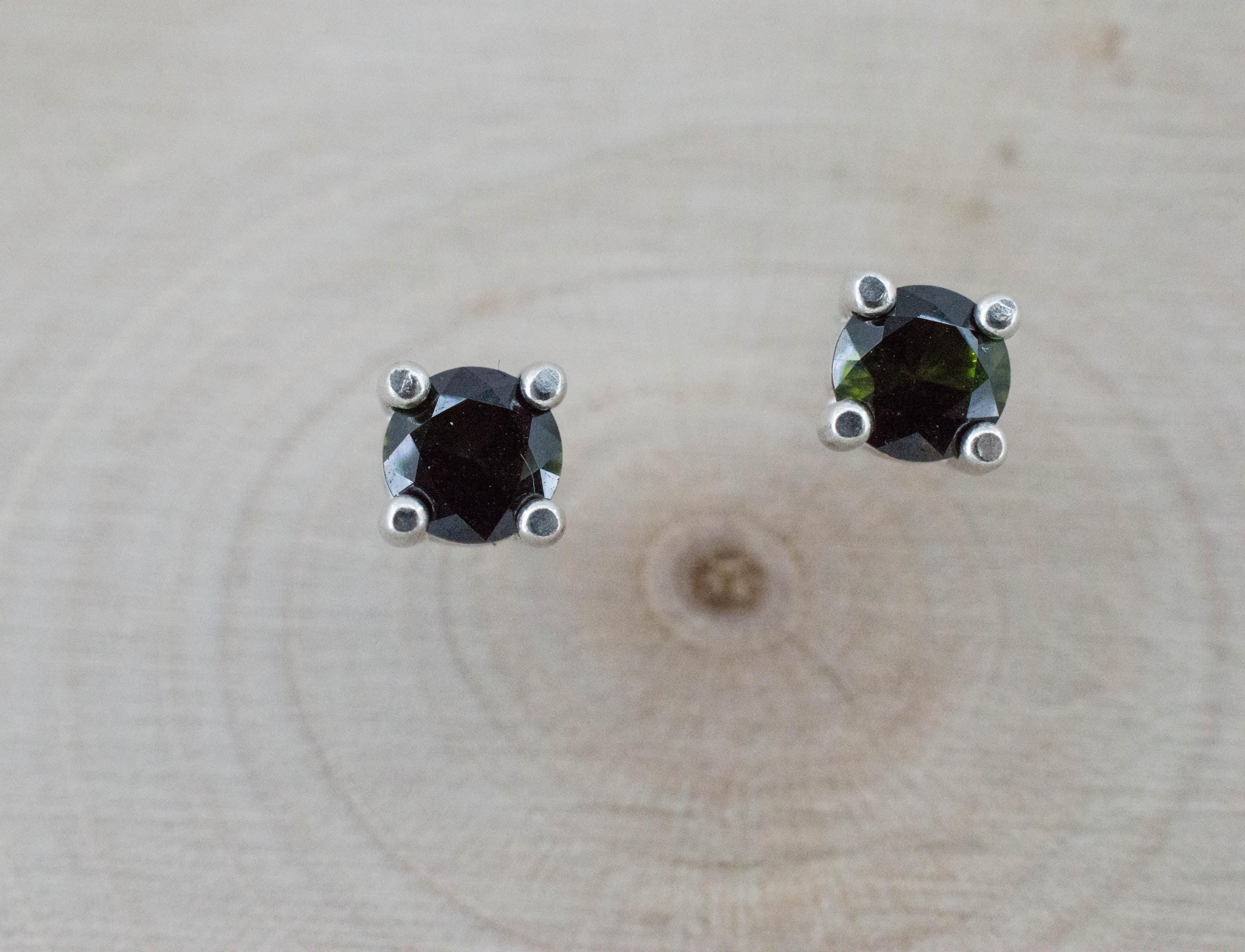 Tourmaline Earrings; Natural Untreated Brazil Dravite Tourmaline; 0.455cts - Mark Oliver Gems