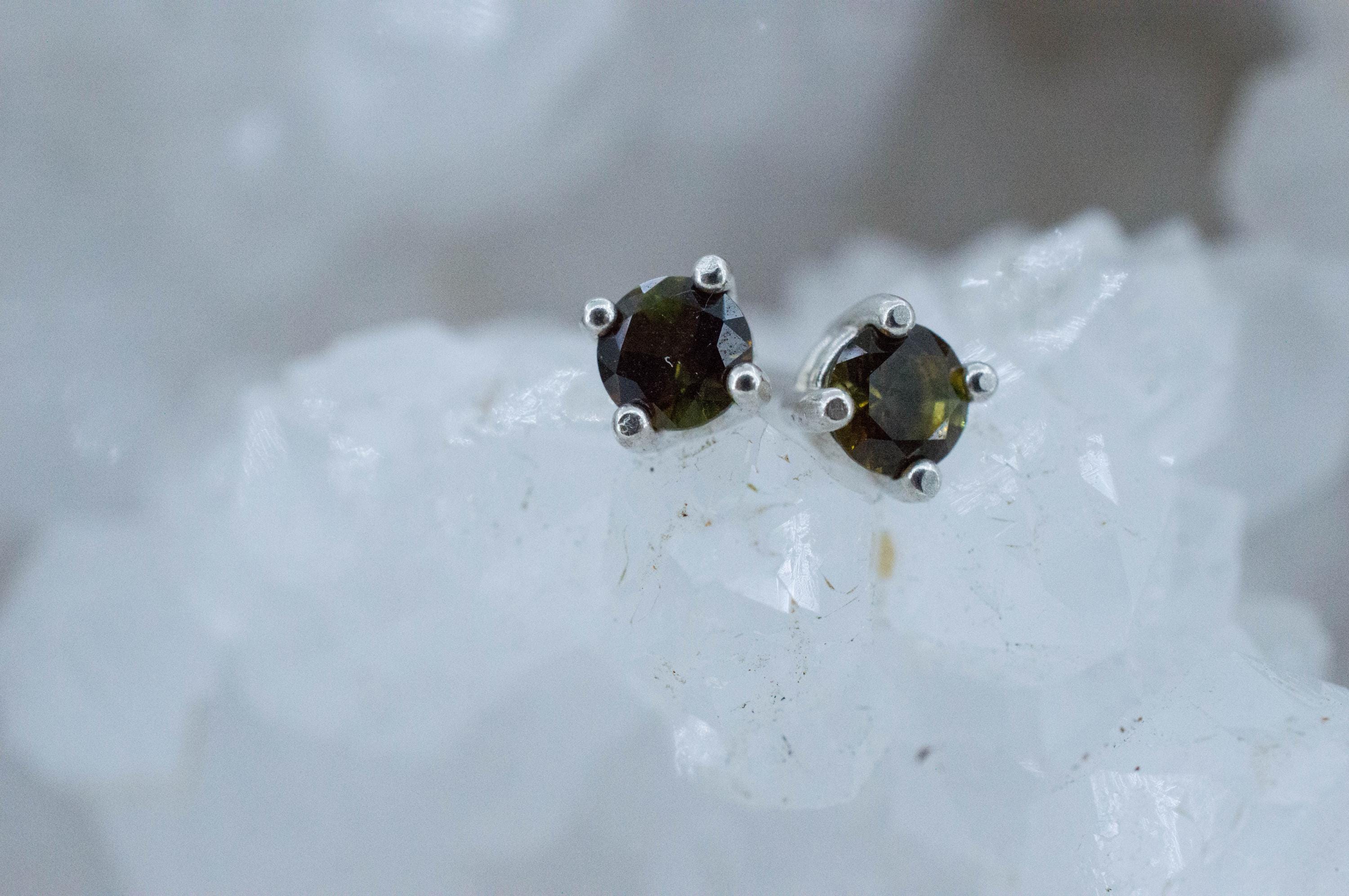 Tourmaline Earrings; Natural Untreated Brazil Dravite Tourmaline; 0.465cts - Mark Oliver Gems