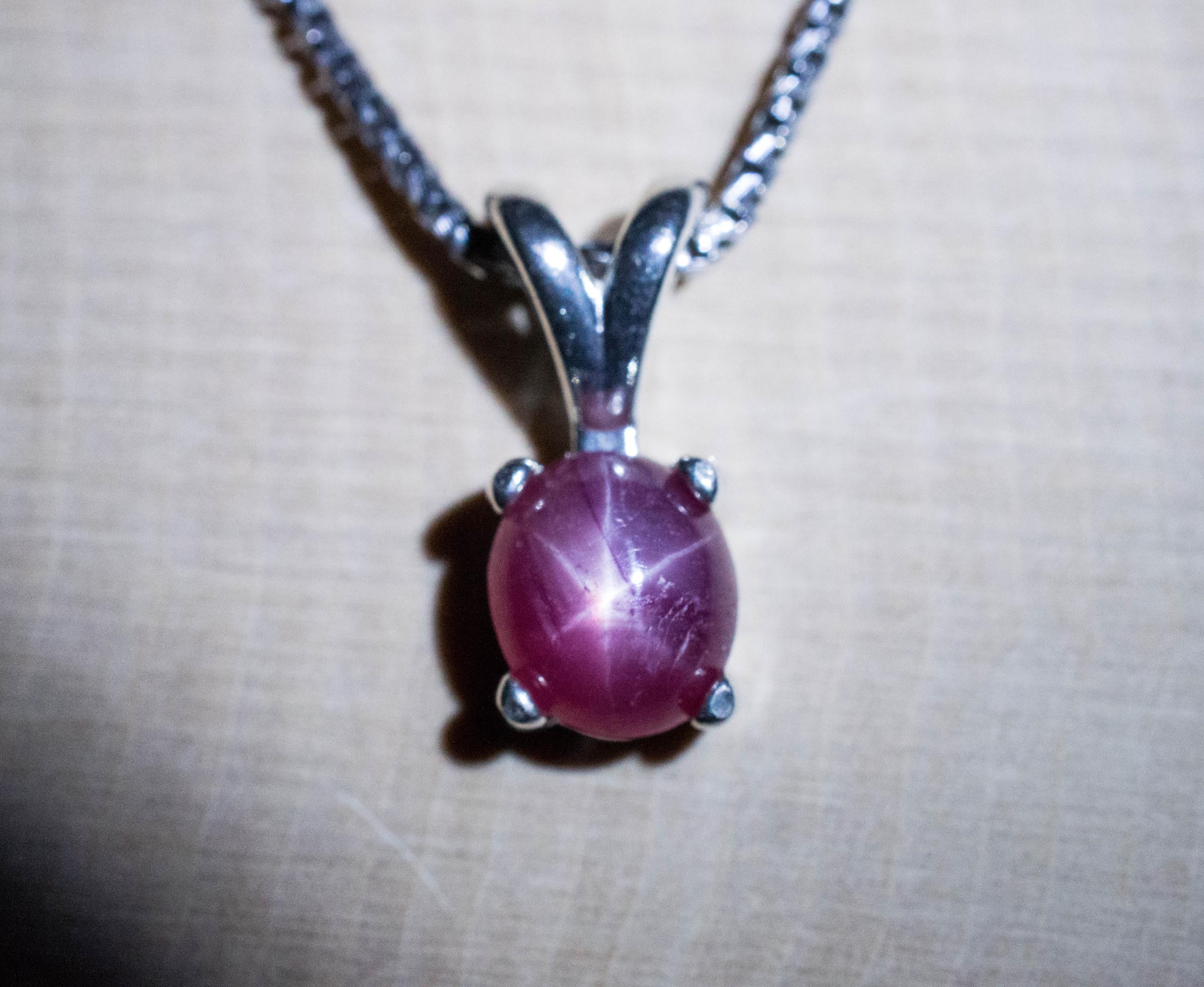 Star Ruby Pendant; Natural Untreated Si Lanka Ruby; 2.210cts - Mark Oliver Gems
