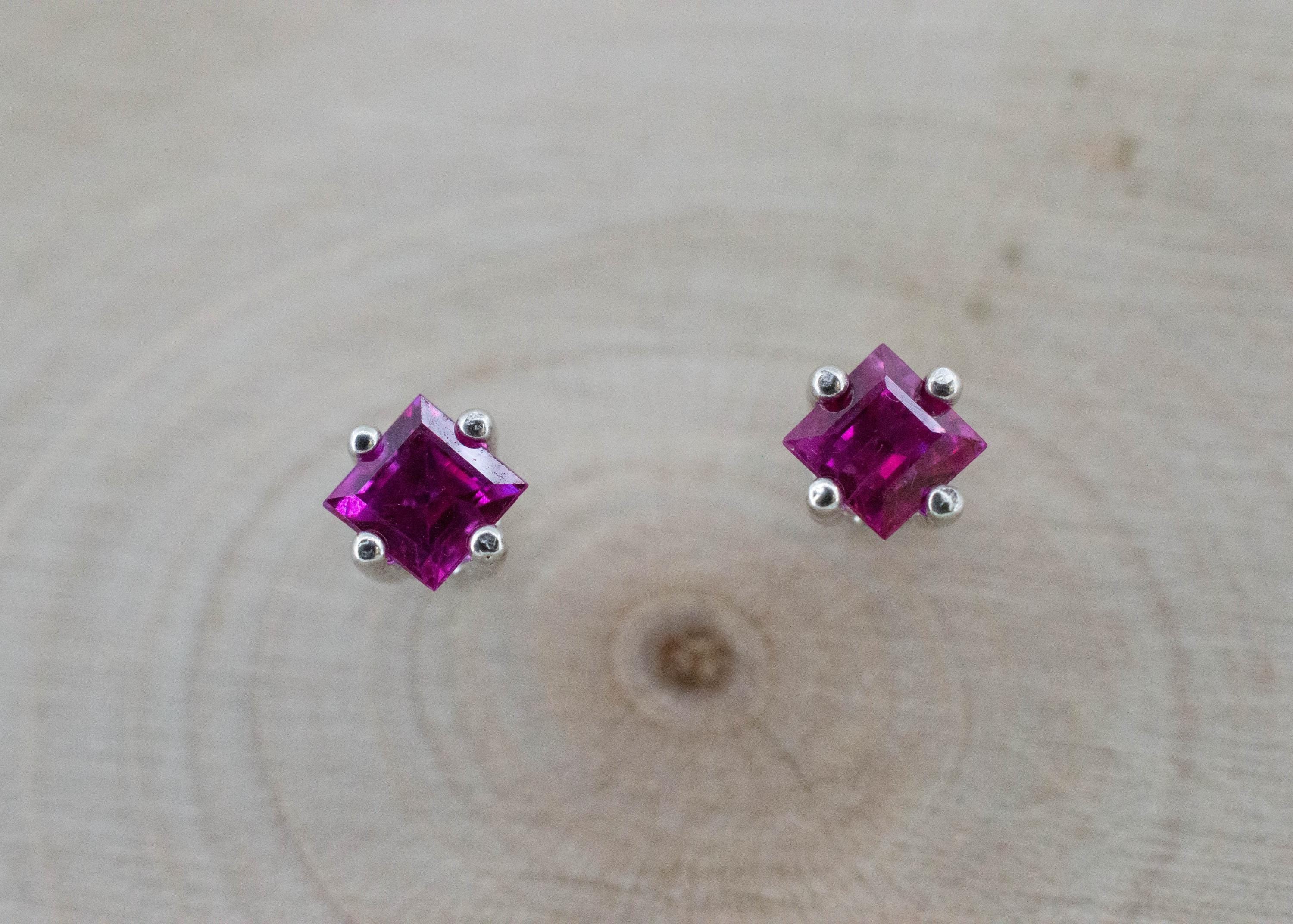 Ruby Earrings; Natural Untreated Vietnam Ruby; 0.670cts - Mark Oliver Gems
