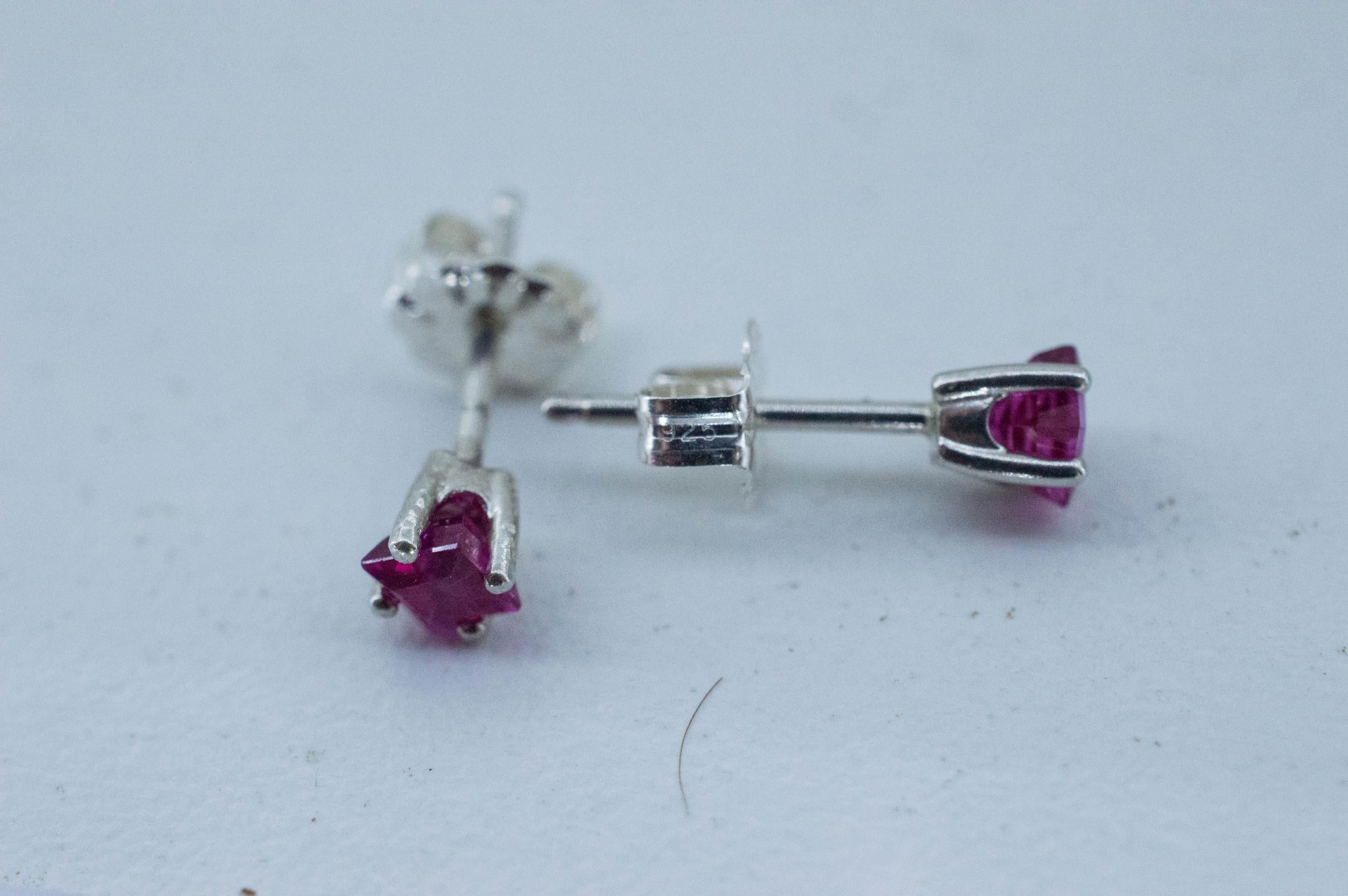 Ruby Earrings; Natural Untreated Vietnam Ruby; 0.670cts - Mark Oliver Gems