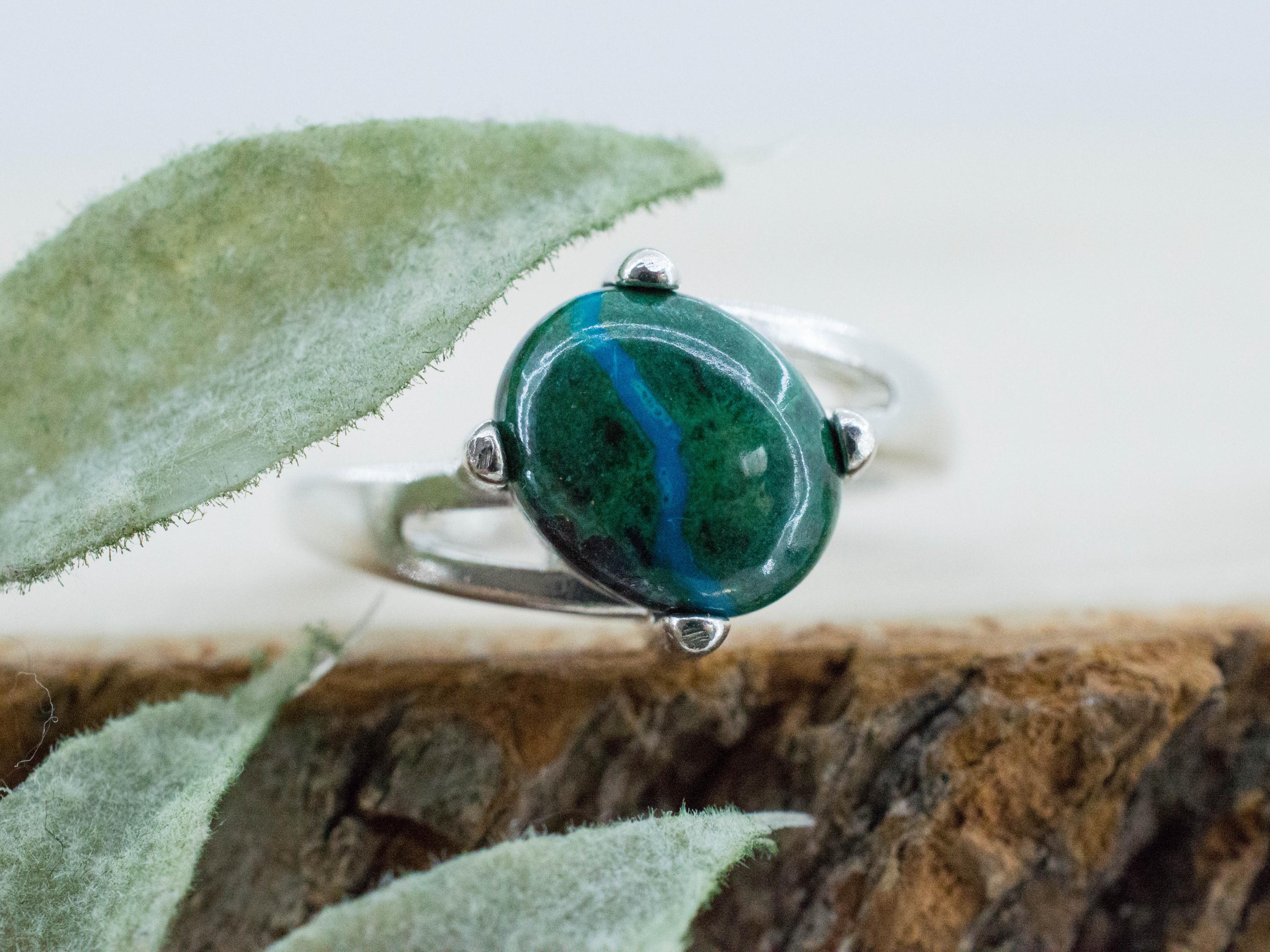 Chrysocolla Ring; Natural Untreated Arizona Inspiration Mine Chrysocolla; 3.520cts - Mark Oliver Gems