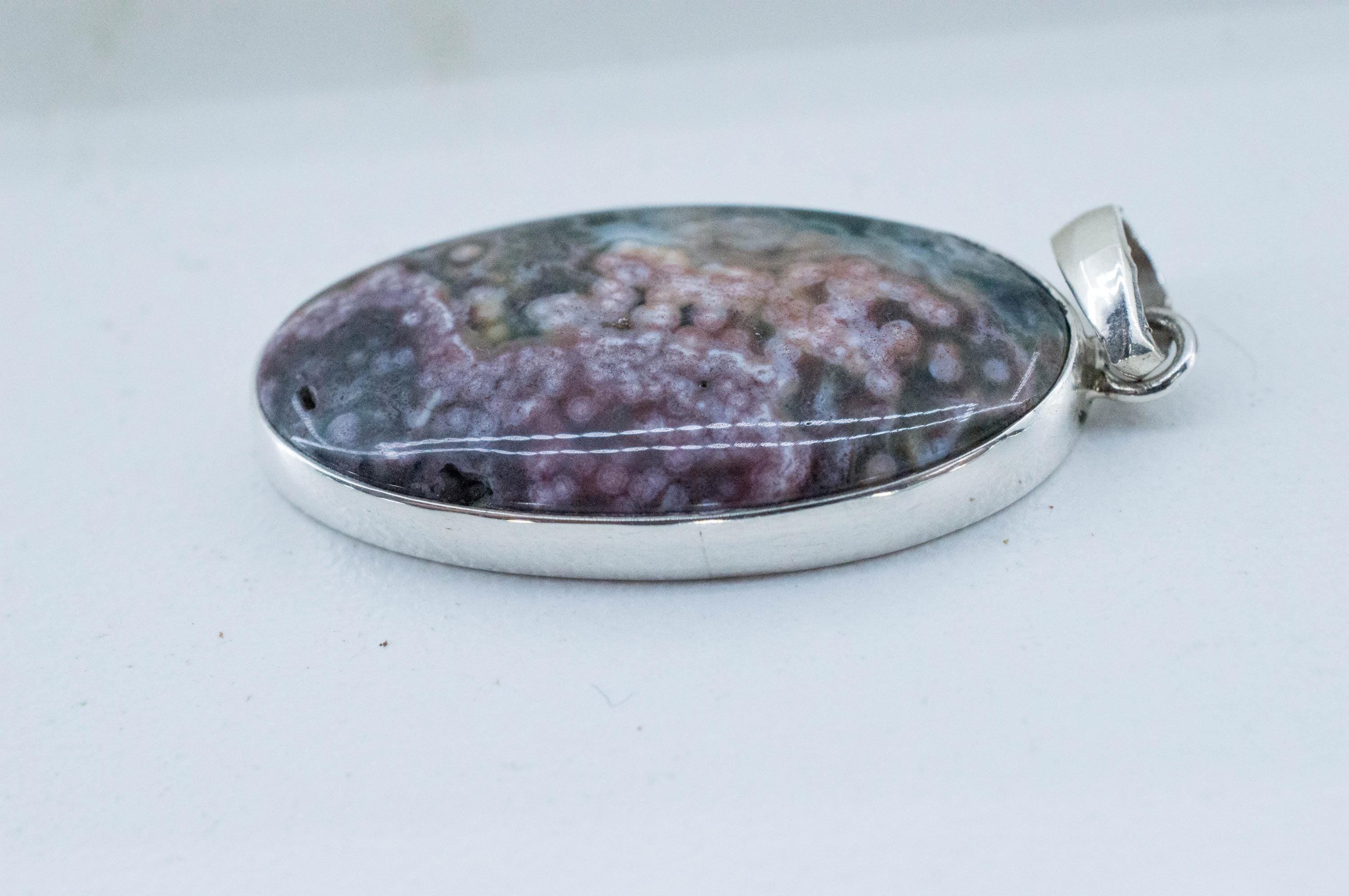 Ocean Jasper Pendant; Natural Untreated Madagascar Jasper; 30x18mm