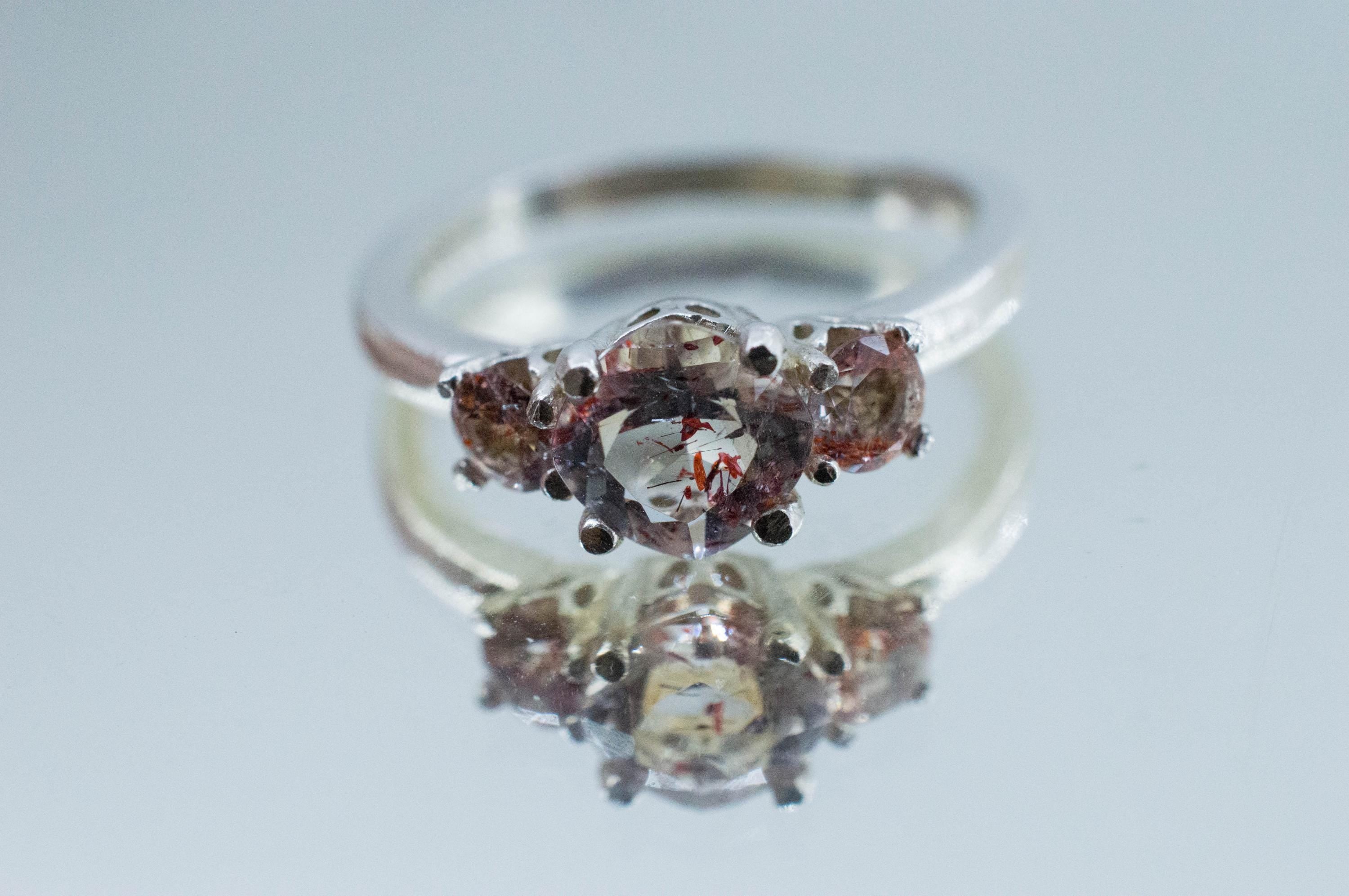 Hematite Quartz Ring; Natural Untreated Tanzania Fire and Ice Quartz; 1.040cts - Mark Oliver Gems