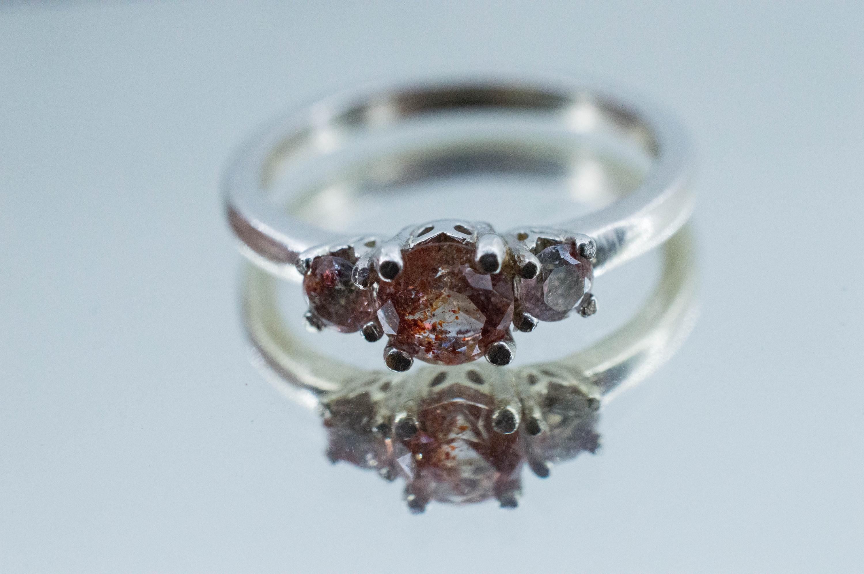 Hematite Quartz Ring; Natural Untreated Tanzania Fire and Ice Quartz; 0.630cts - Mark Oliver Gems