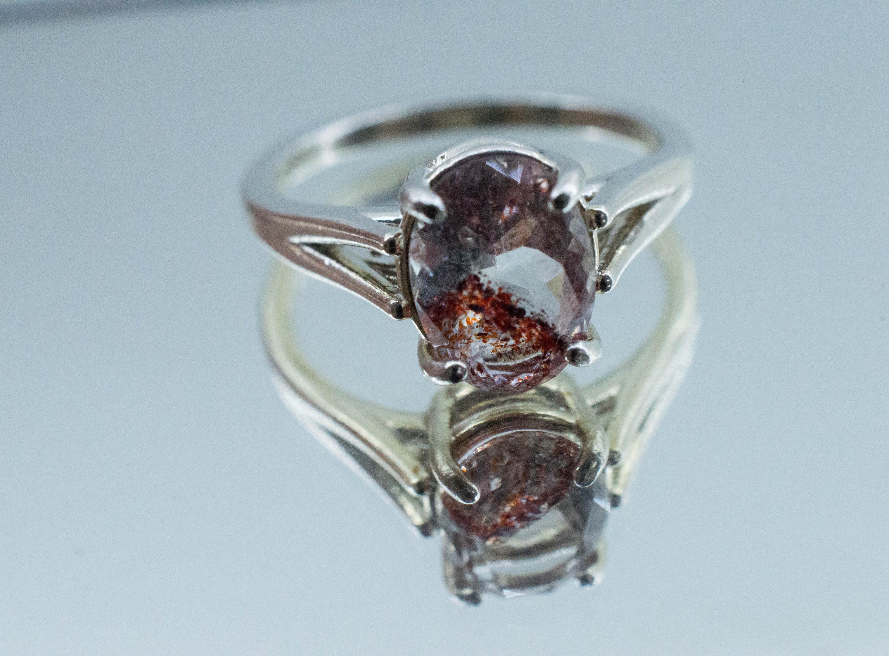 Hematite Quartz Ring; Natural Untreated Tanzania Fire and Ice Quartz; 2.120cts - Mark Oliver Gems