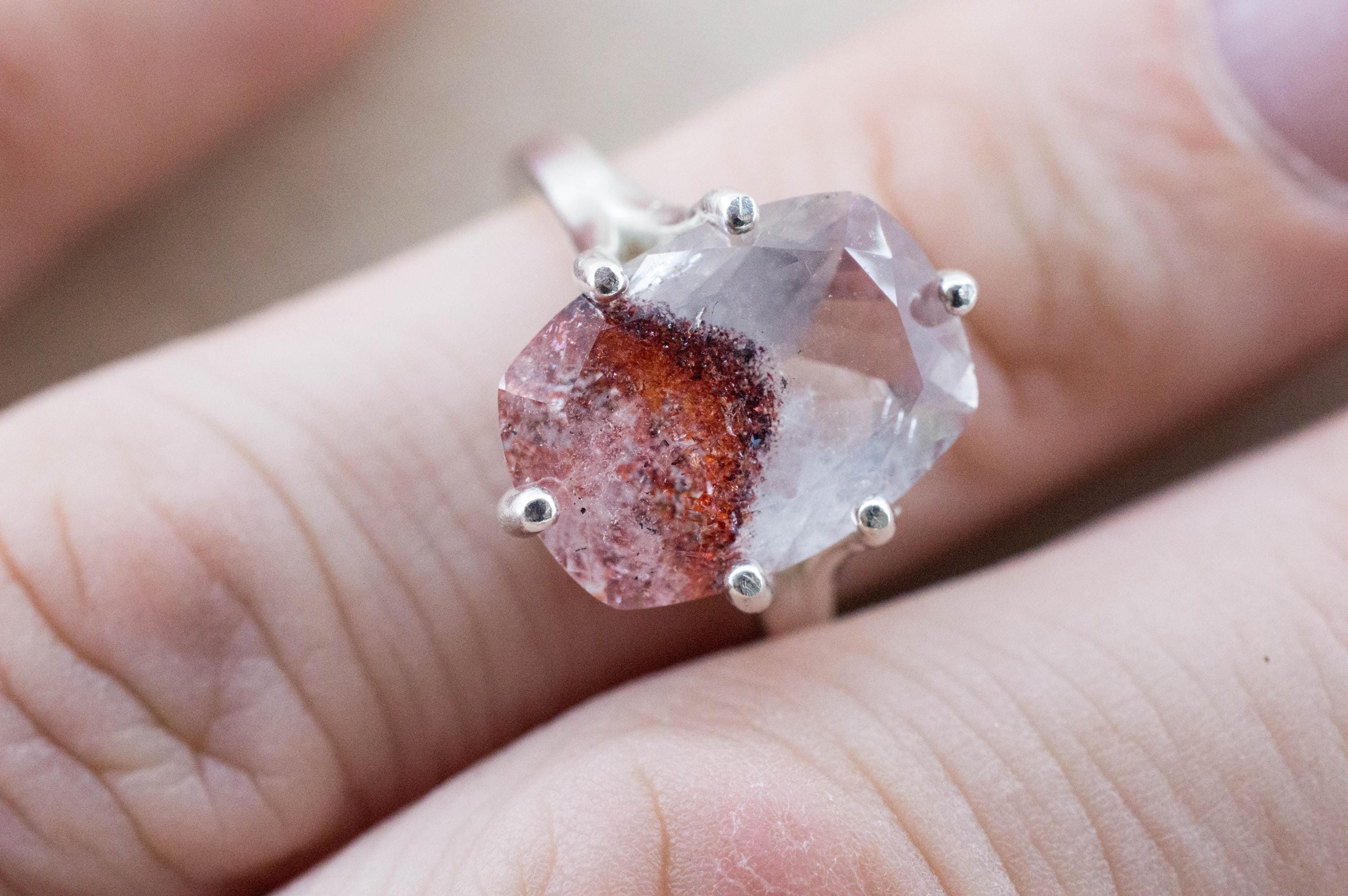 Hematite Quartz Ring; Natural Untreated Tanzania Fire and Ice Quartz; 6.150cts - Mark Oliver Gems