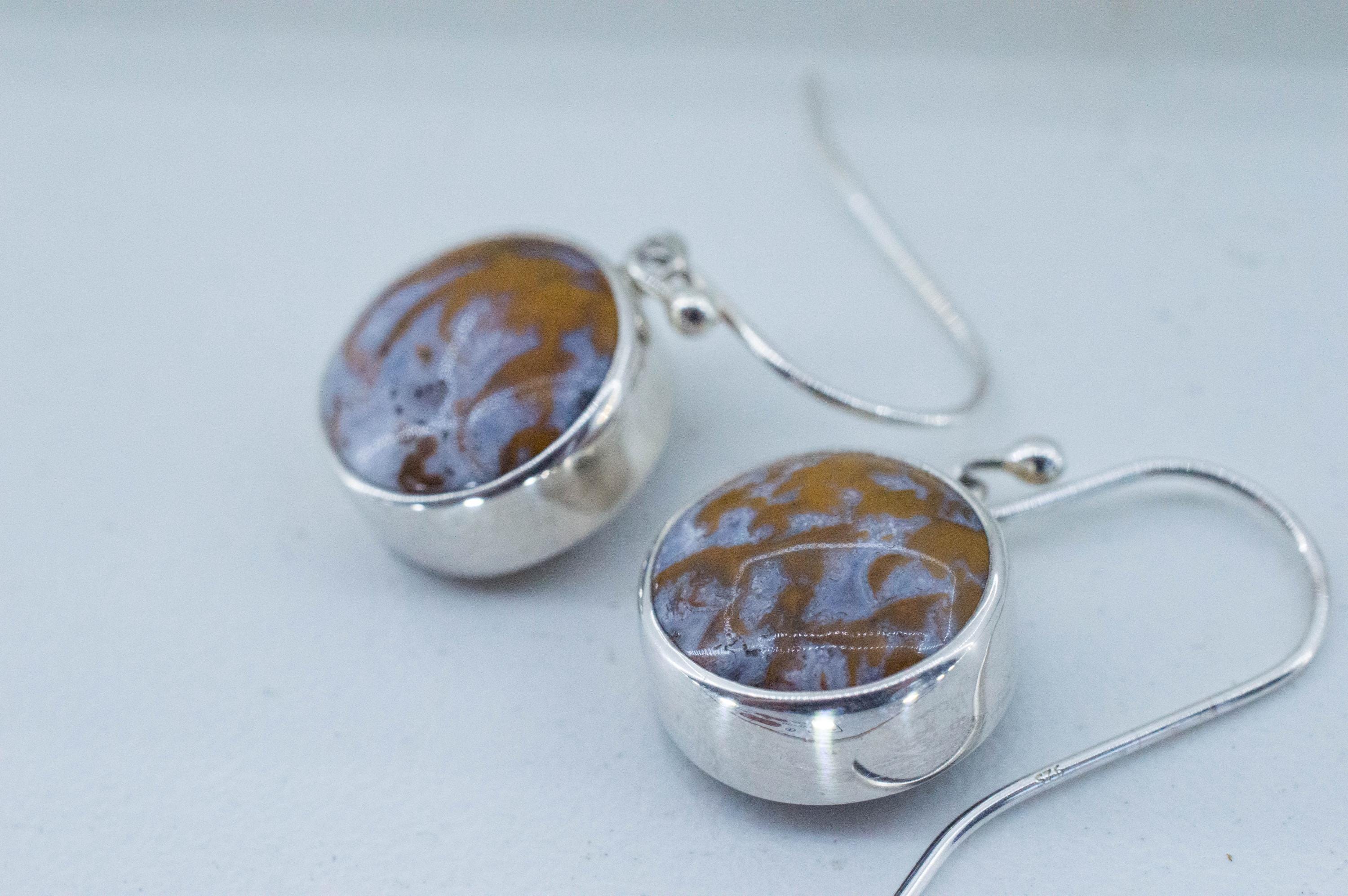 Wingate Agate Earrings; Natural Untreated California Plume Agates