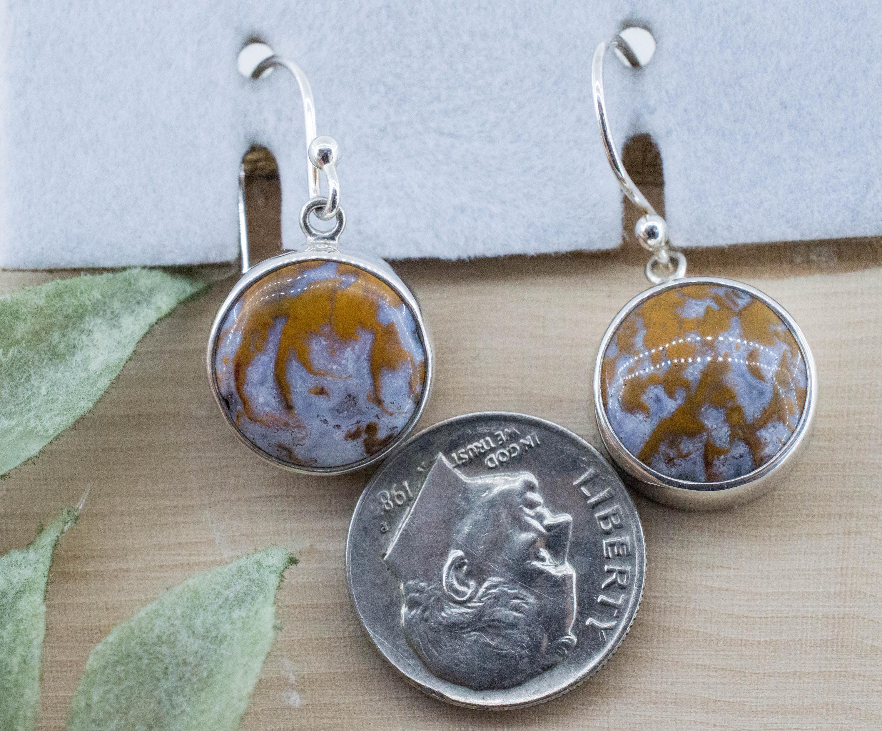 Wingate Agate Earrings; Natural Untreated California Plume Agates