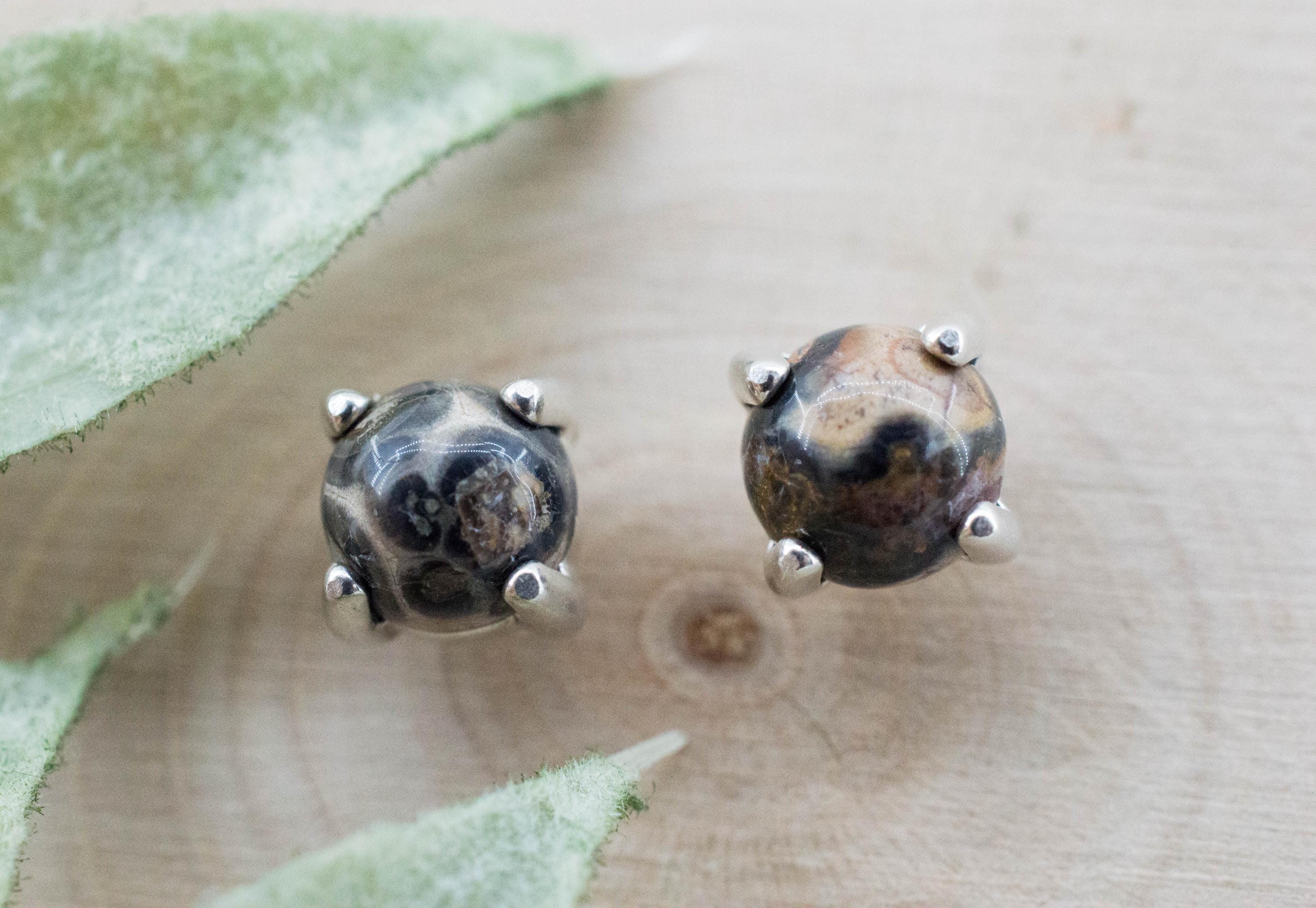 Leopard Jasper Earrings; Natural Untreated Madagascar Jasper; 1.235cts - Mark Oliver Gems